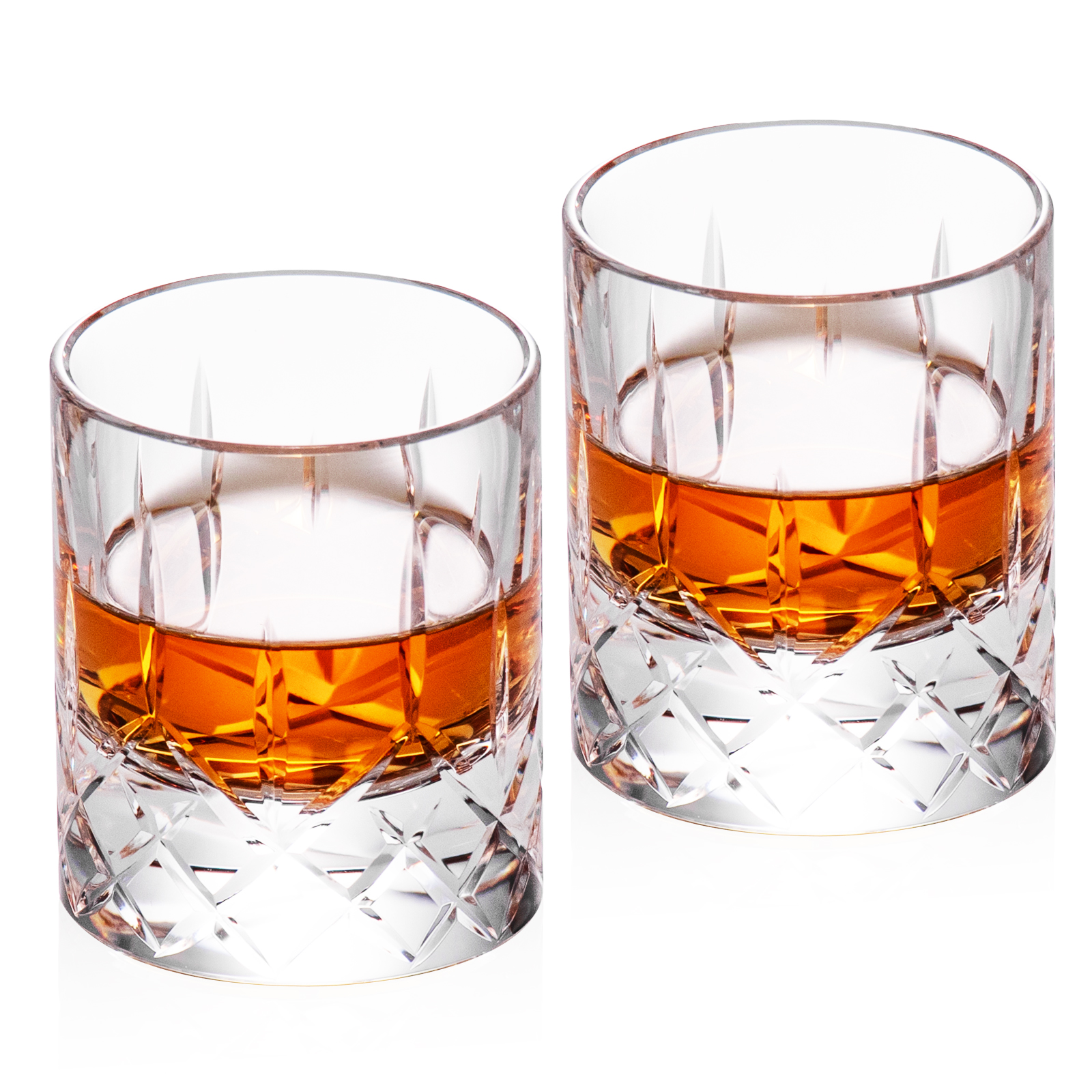 KAMMAK Crystal Whiskey Glasses Set of 2 – Handcrafted Luxury 2.03oz Tumblers