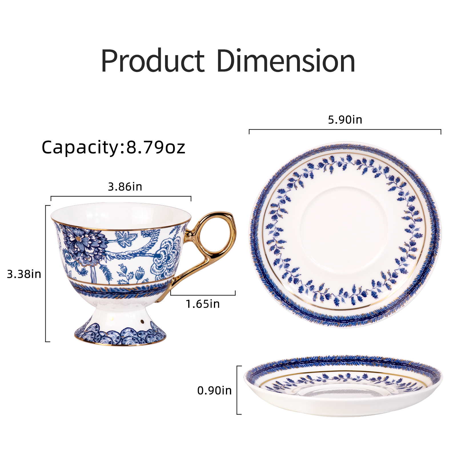 KAMMAK Premium Bone China Cup & Saucer Set