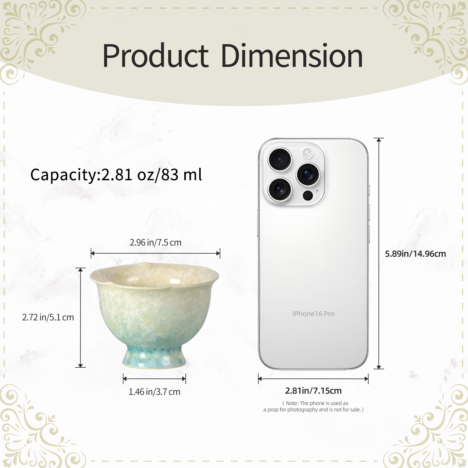 KAMMAK Ceramic Tea & Coffee Cups with Crystal Glaze