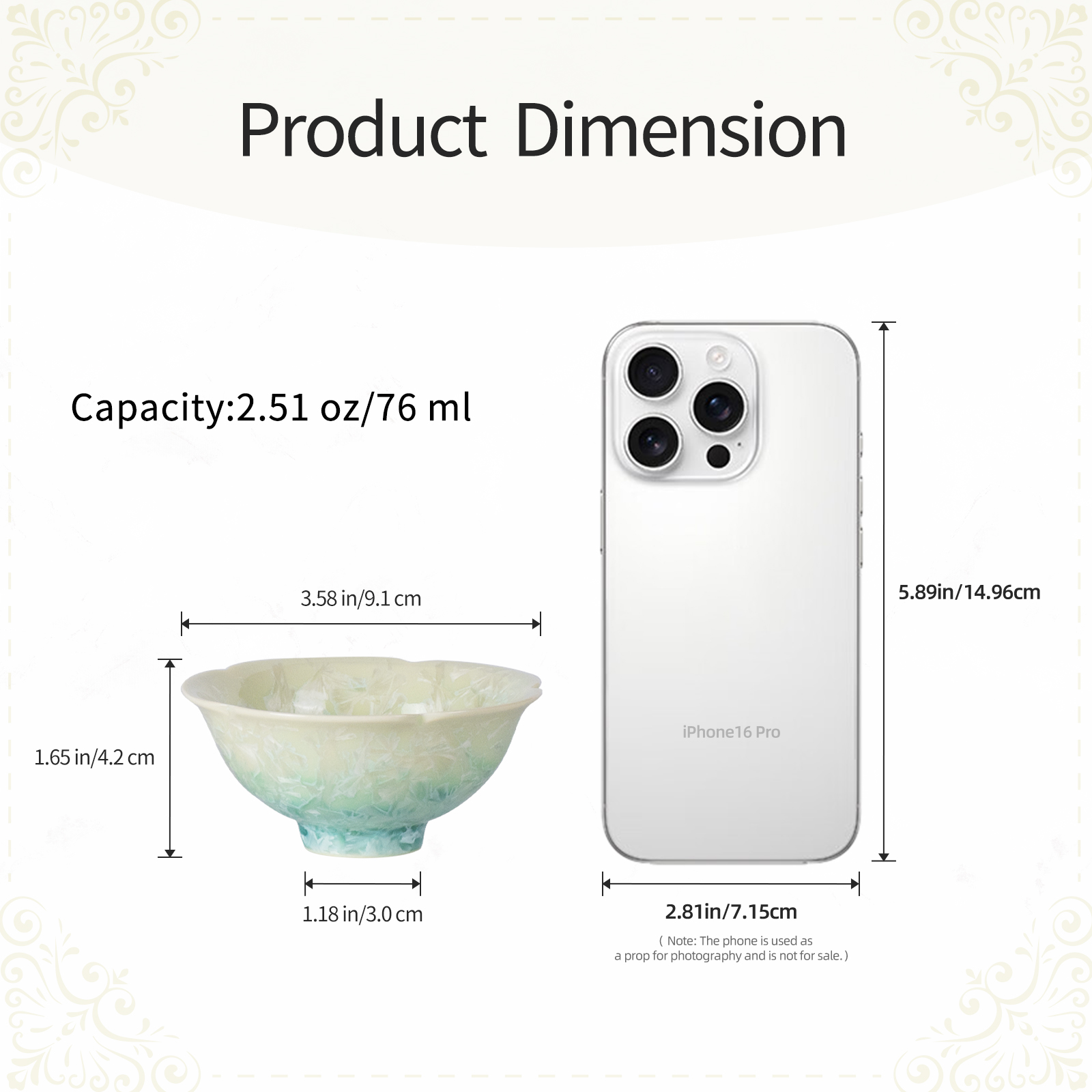 KAMMAK Ceramic Tea Cup Set with Crystal Glaze — versatile size, durable and safe