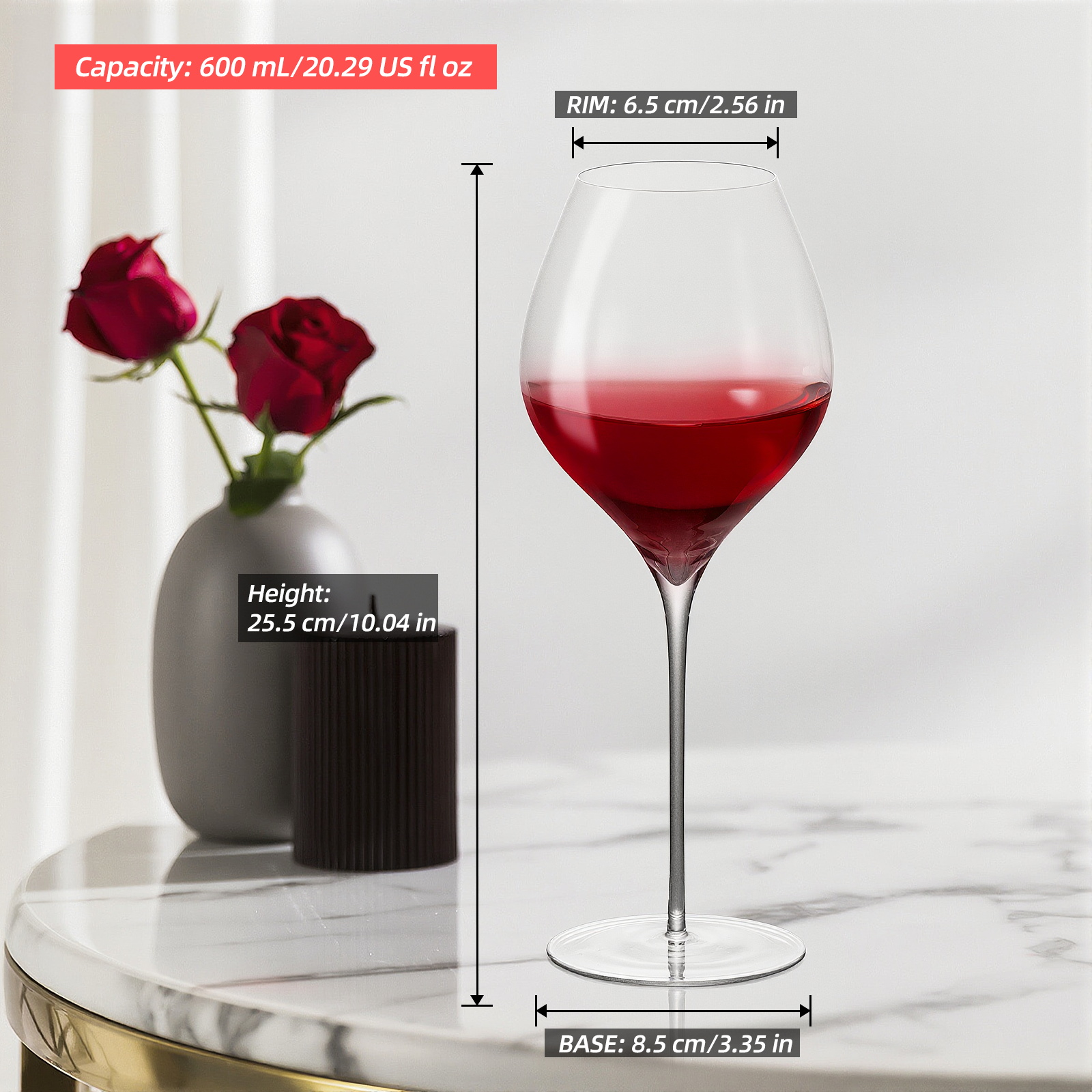 KAMMAK Red Wine Glasses — Ergonomic, Clear, and Stylish