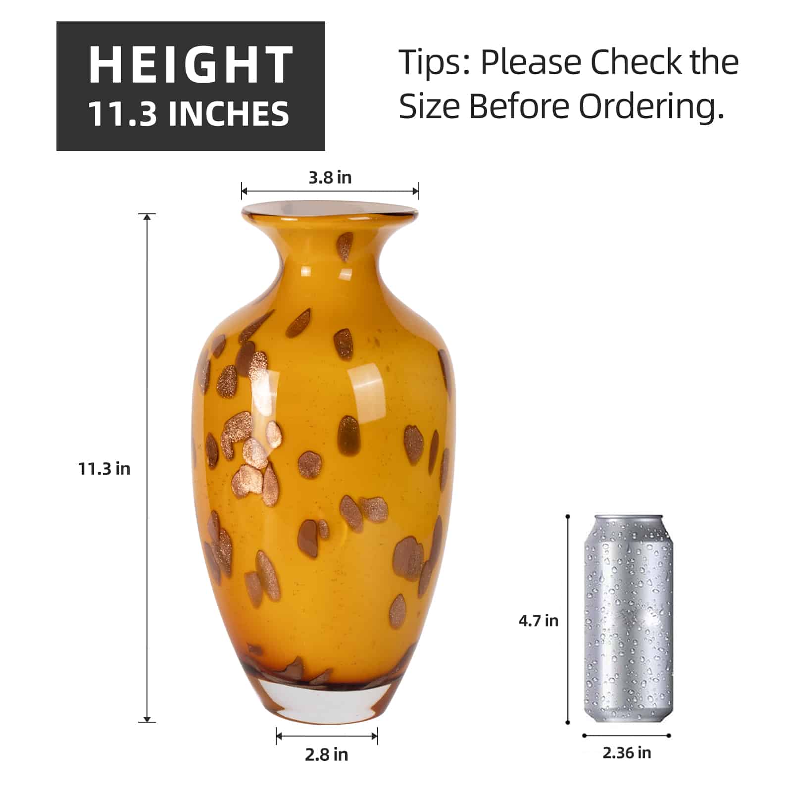 KAMMAK Hand-Blown Art Glass Vase