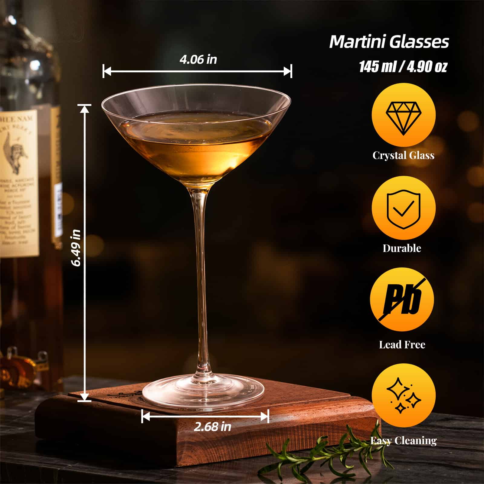 KAMMAK Premium Martini & Cocktail Coupe Glasses, Set of 2