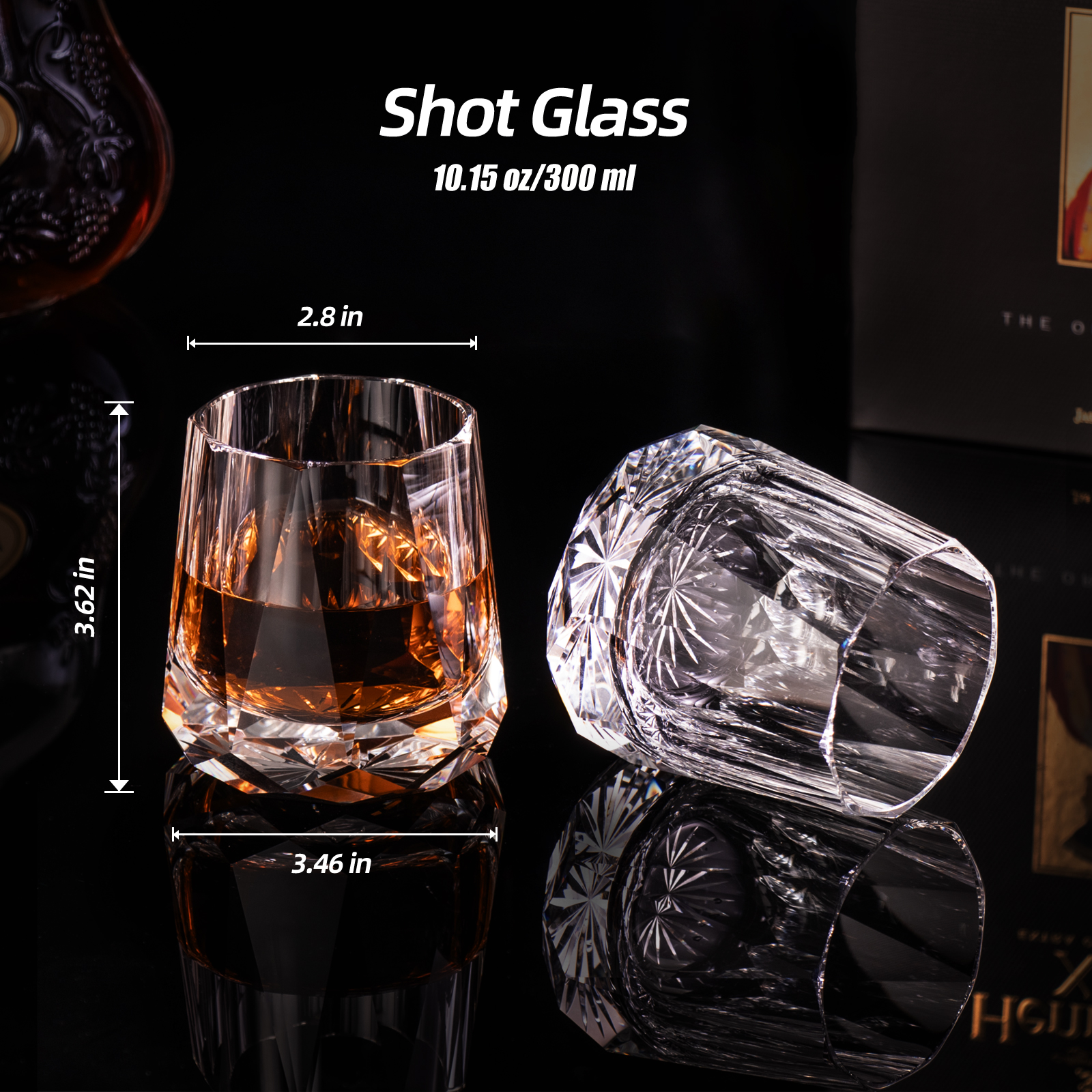 KAMMAK Diamond-Cut K9 Crystal Whiskey Glass