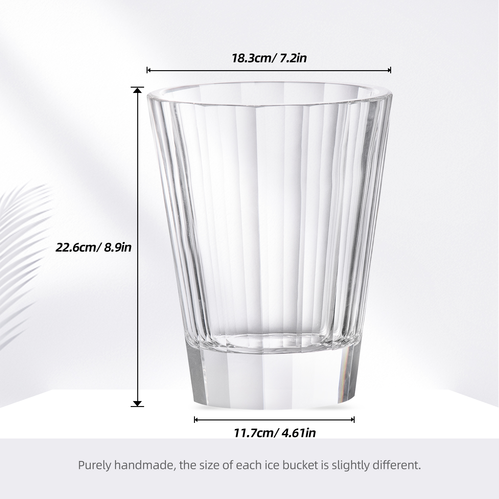 KAMMAK K9 Crystal Ice Bucket - Seamless Modern Barrel Design