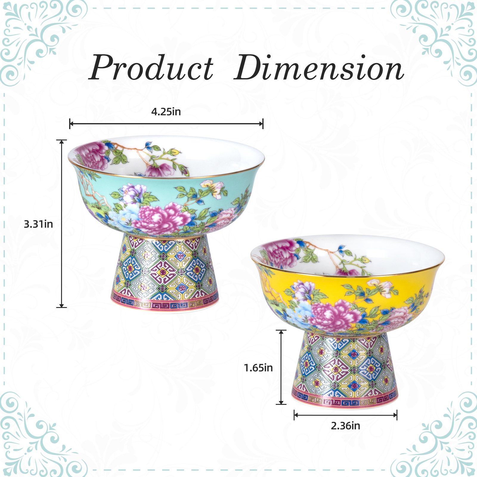 KAMMAK 4-inch Bone China Dessert Bowl with Gold Accents