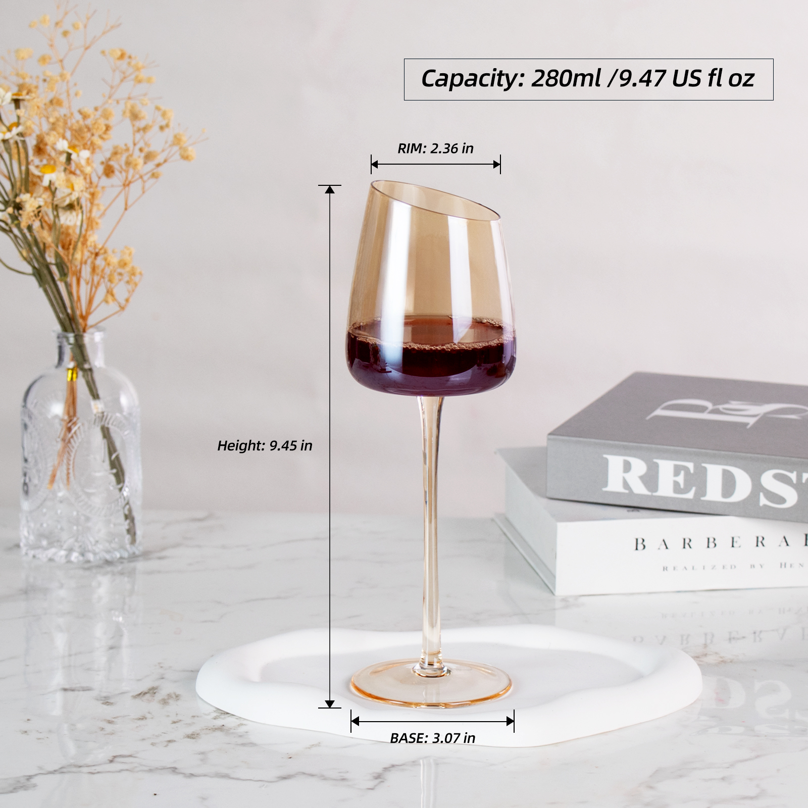 KAMMAK Red Wine Glasses Set for Home Bar and Entertaining
