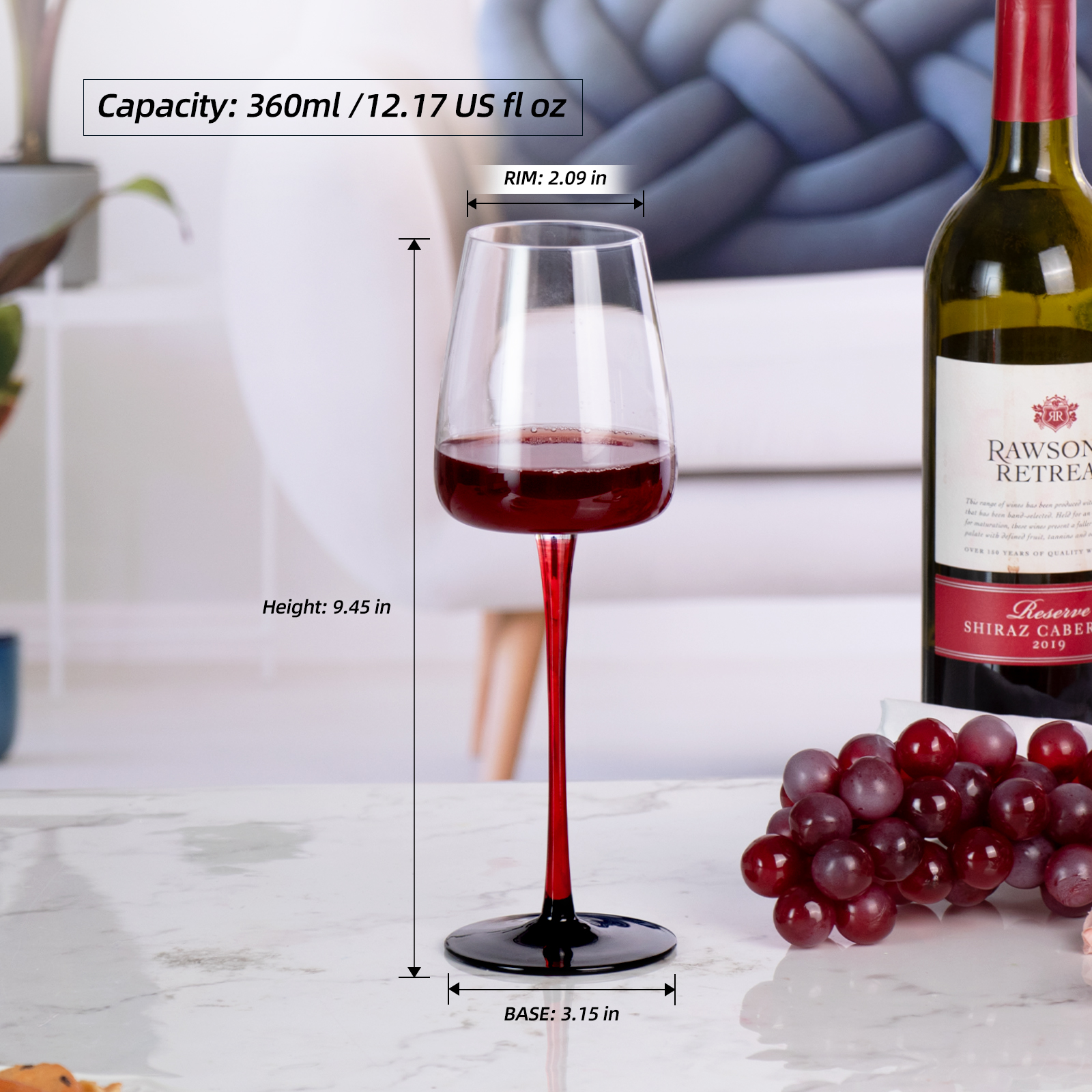 KAMMAK red wine glass set - clear glass designed for aroma and aeration