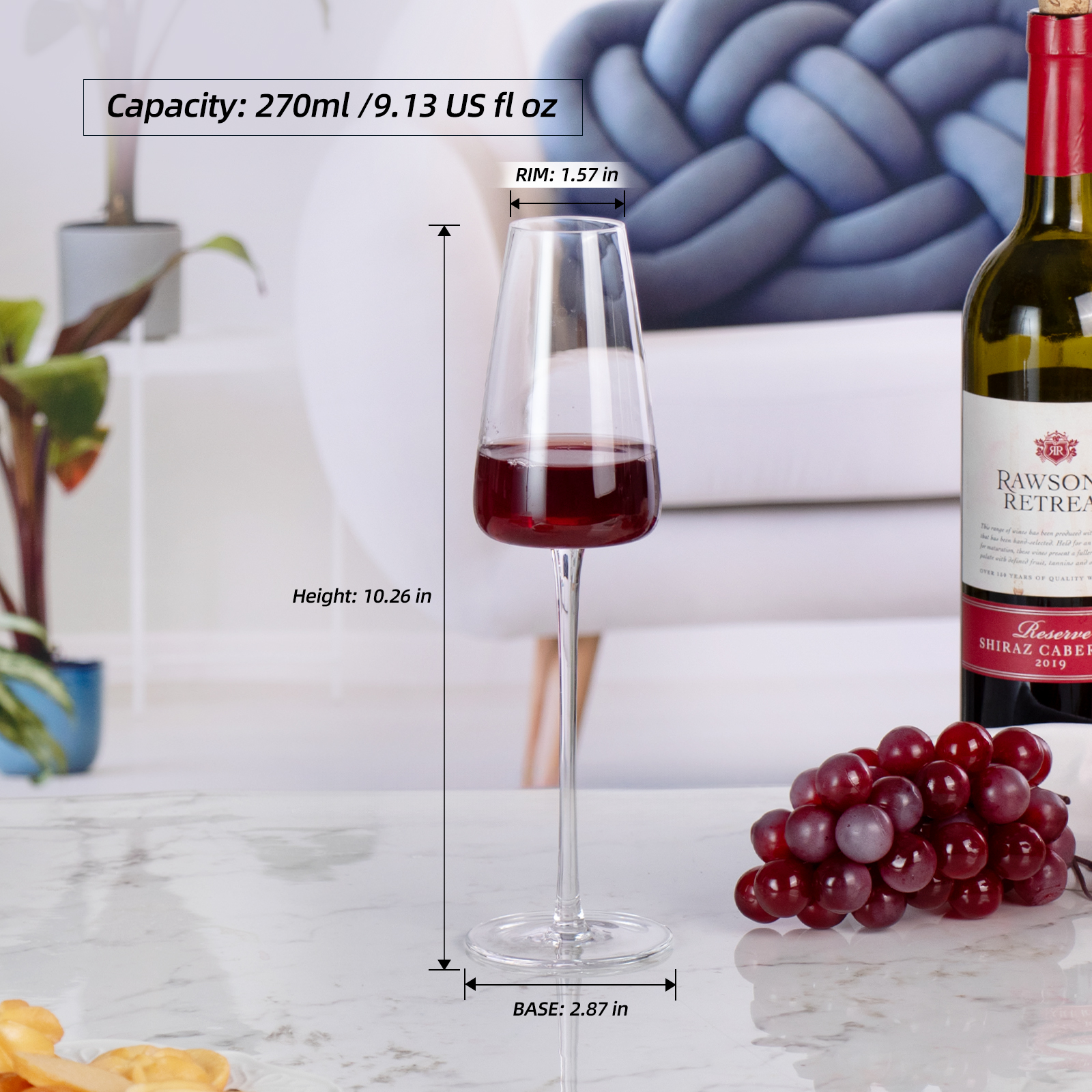 KAMMAK Lead-Free Crystal Diamond-Shaped Champagne Flutes