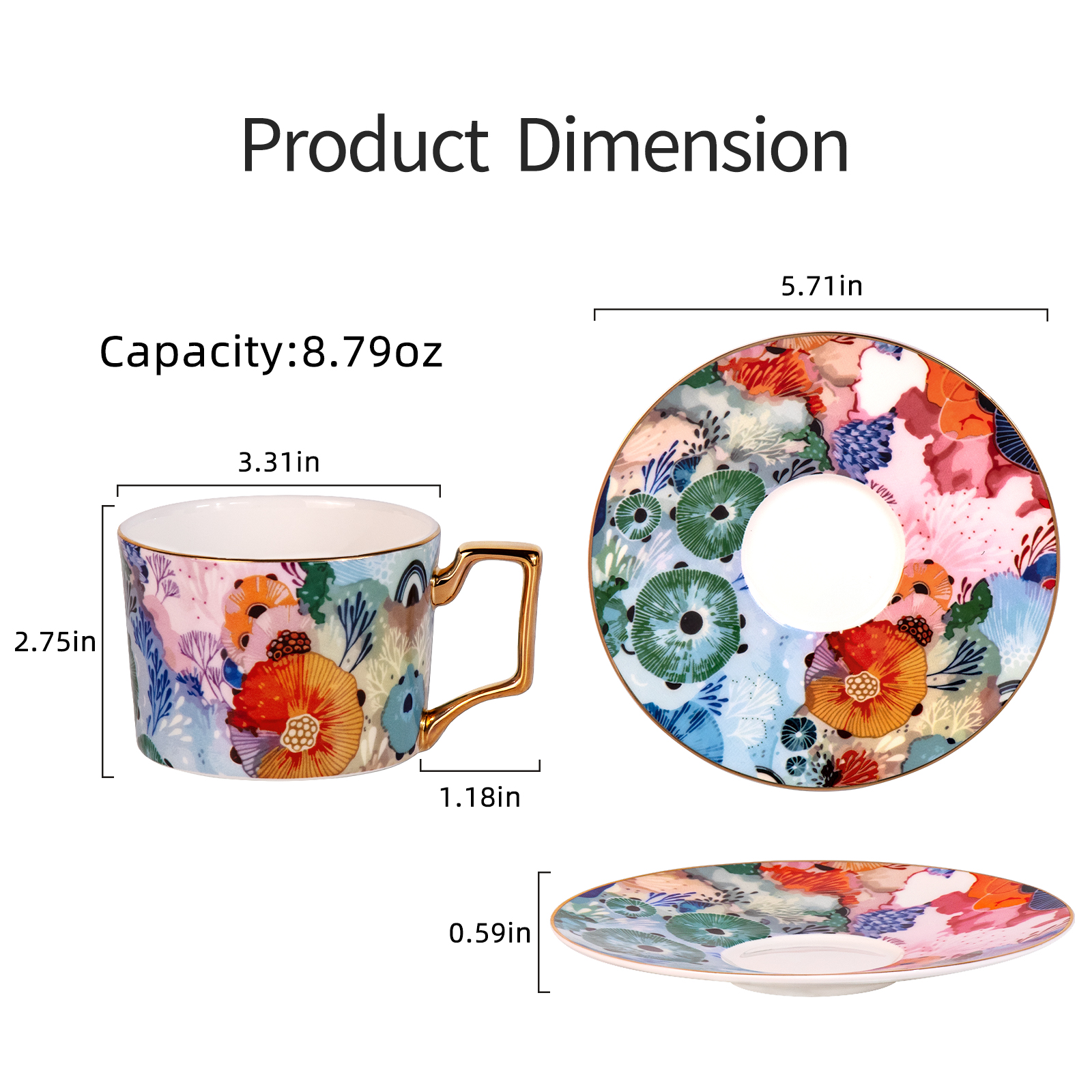 KAMMAK Premium Bone China Cup and Saucer Set