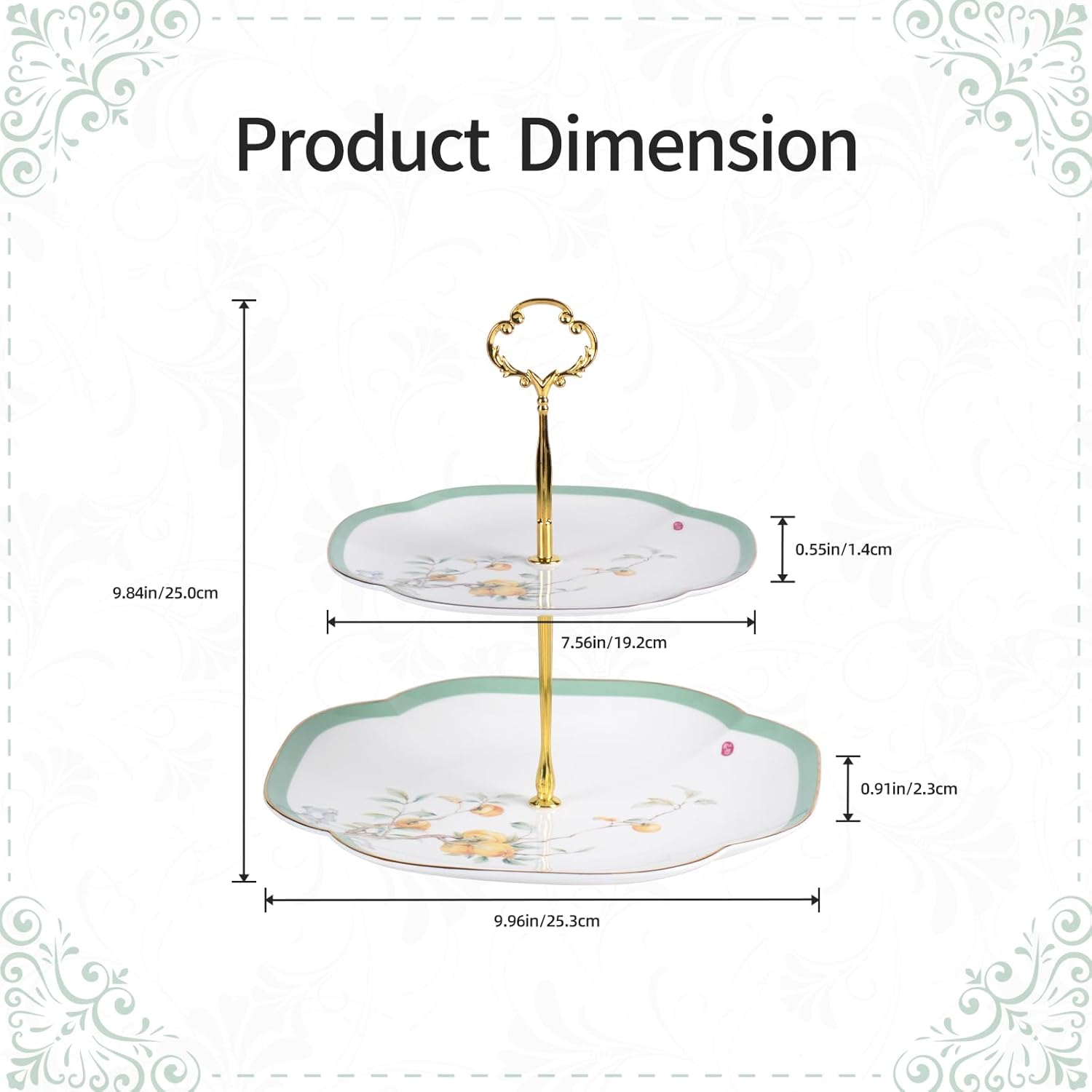 KAMMAK 2-tier cupcake stand - reusable dessert serving tower for cupcakes, pastries, fruit, and party table decor