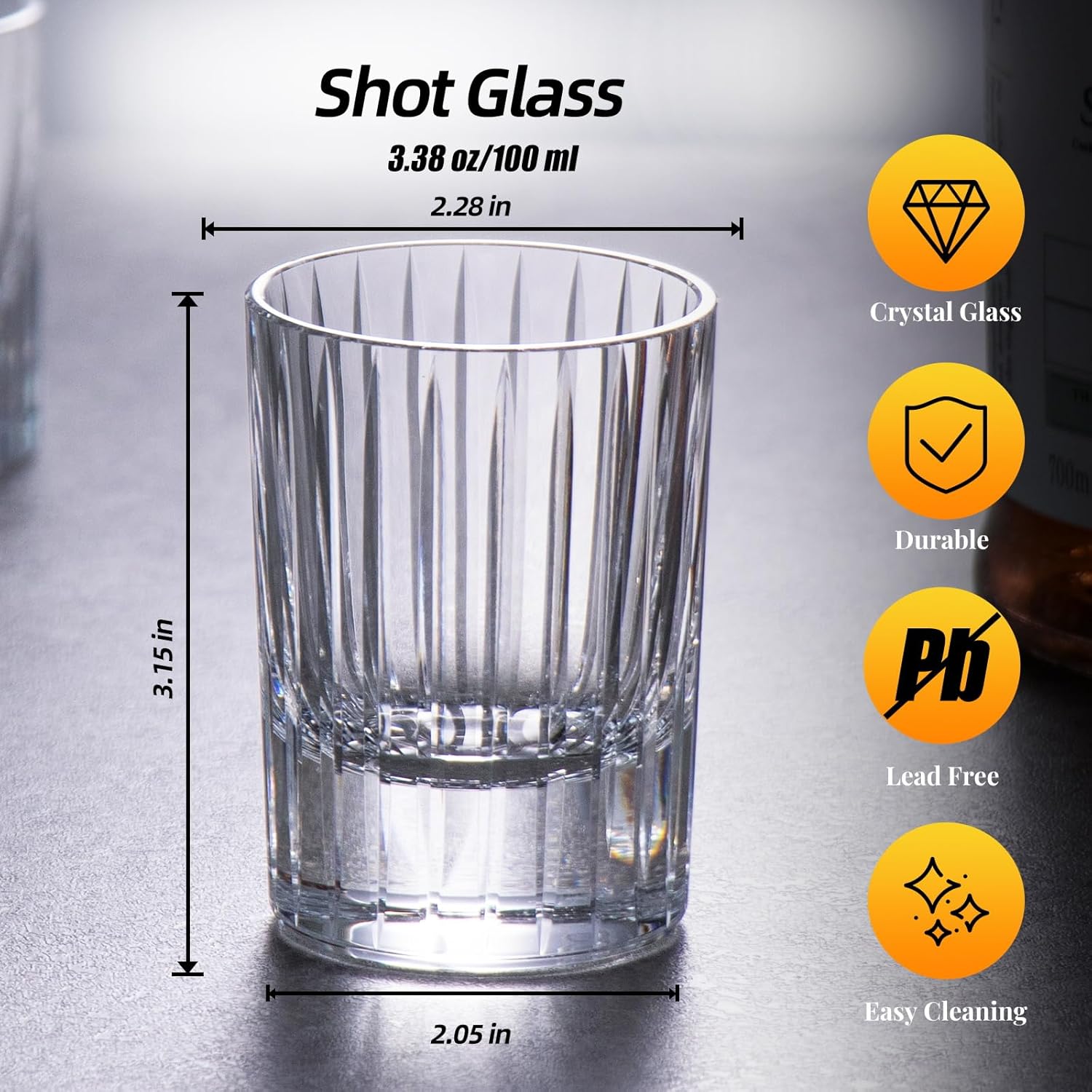 KAMMAK crystal whiskey glasses set of 2 - handcrafted liquor tumblers