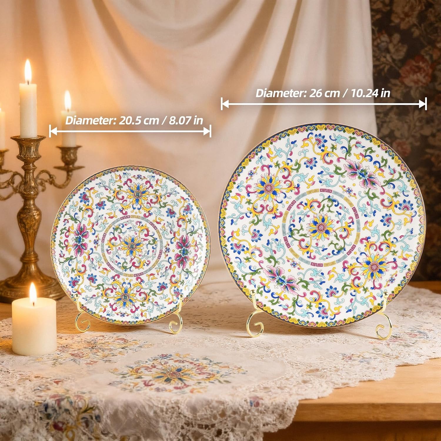 KAMMAK decorative ceramic plate for display - white hand-painted plate decor