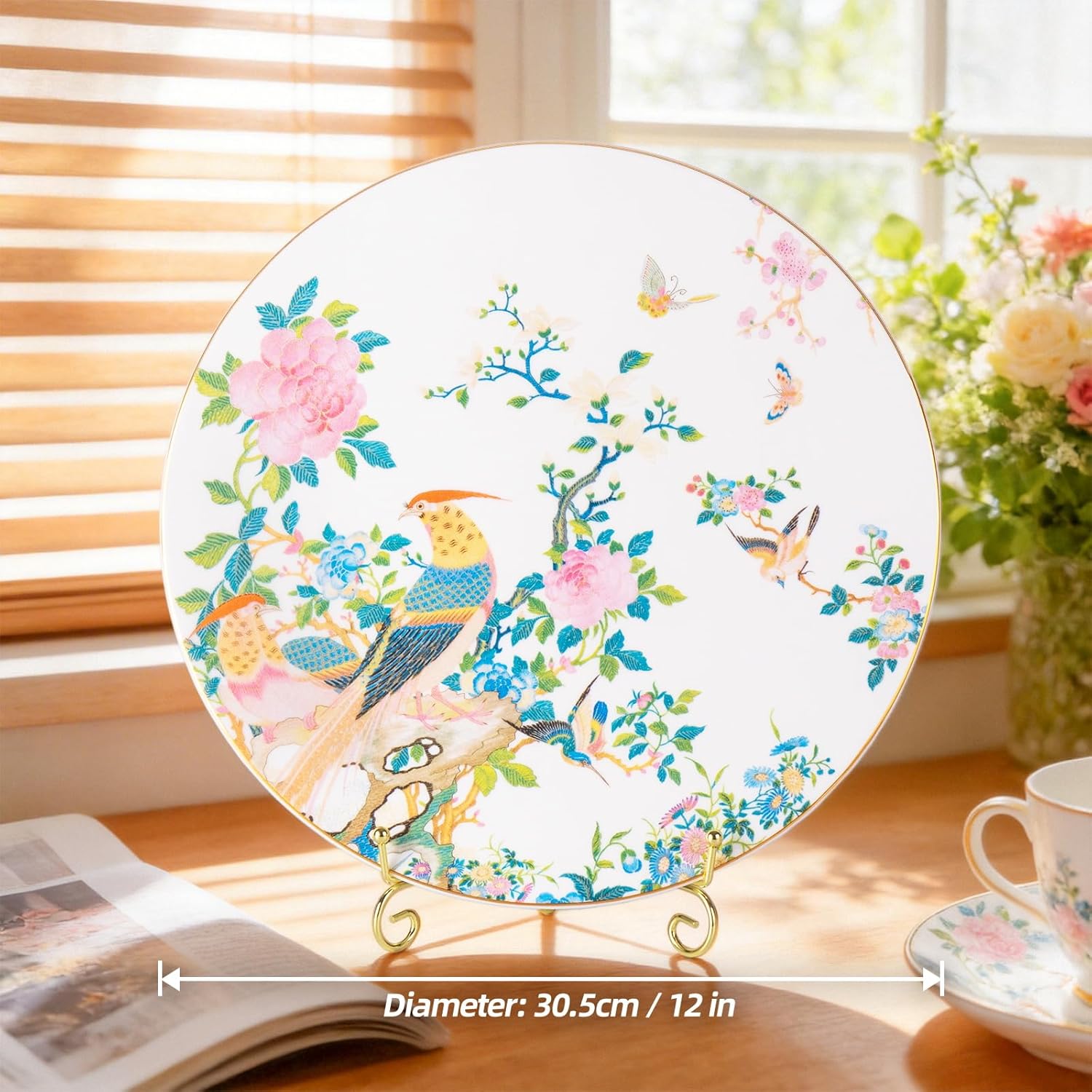 KAMMAK decorative ceramic plate set with vintage-inspired porcelain artistry