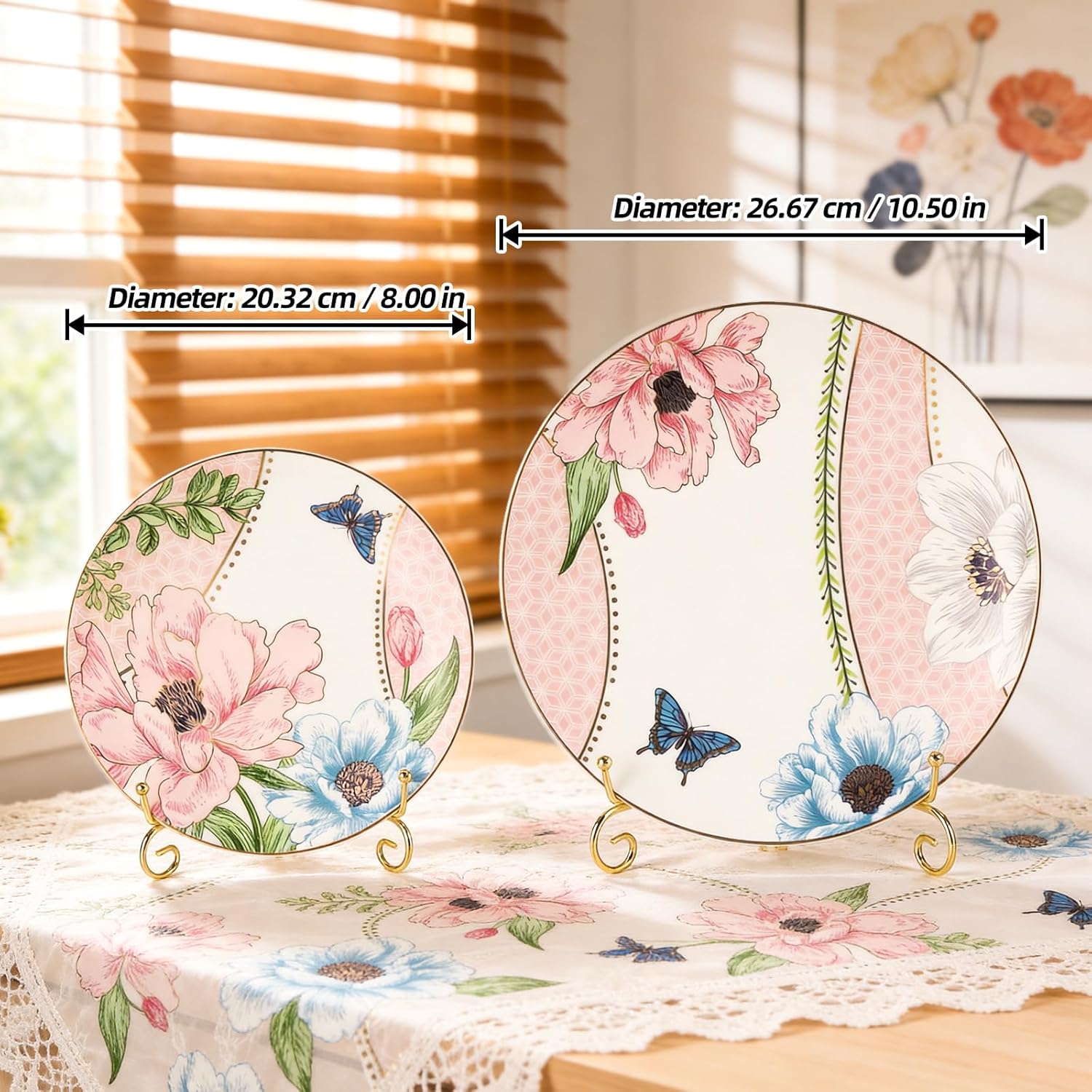 KAMMAK decorative ceramic plate set with vintage-inspired porcelain artistry