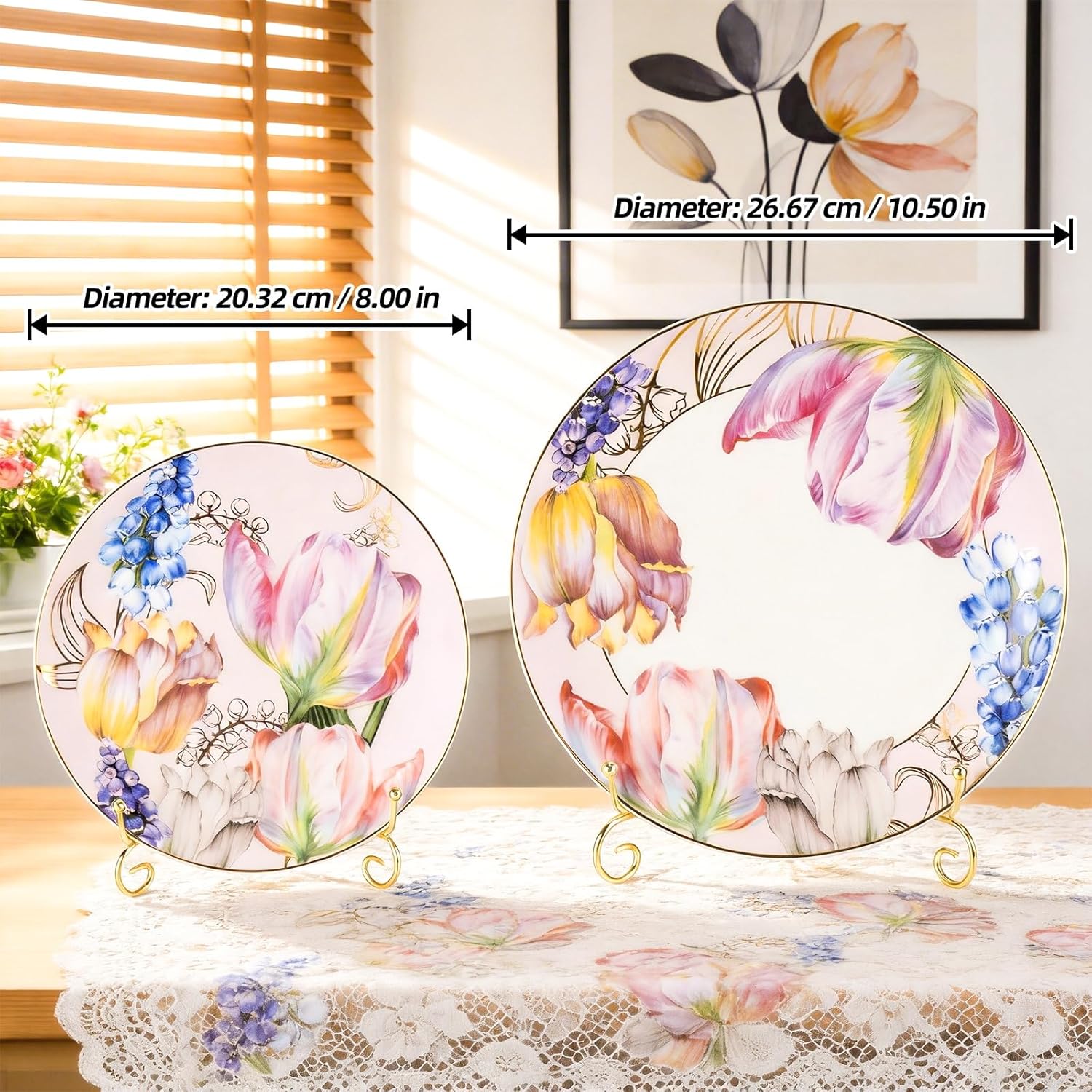 KAMMAK decorative ceramic plate set with vintage-inspired porcelain artistry