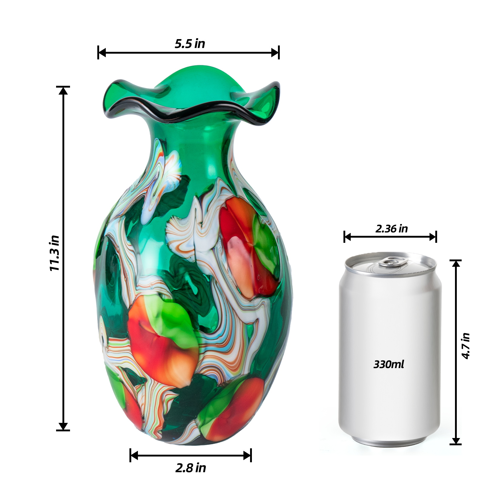 hand blown glass vase modern decorative art