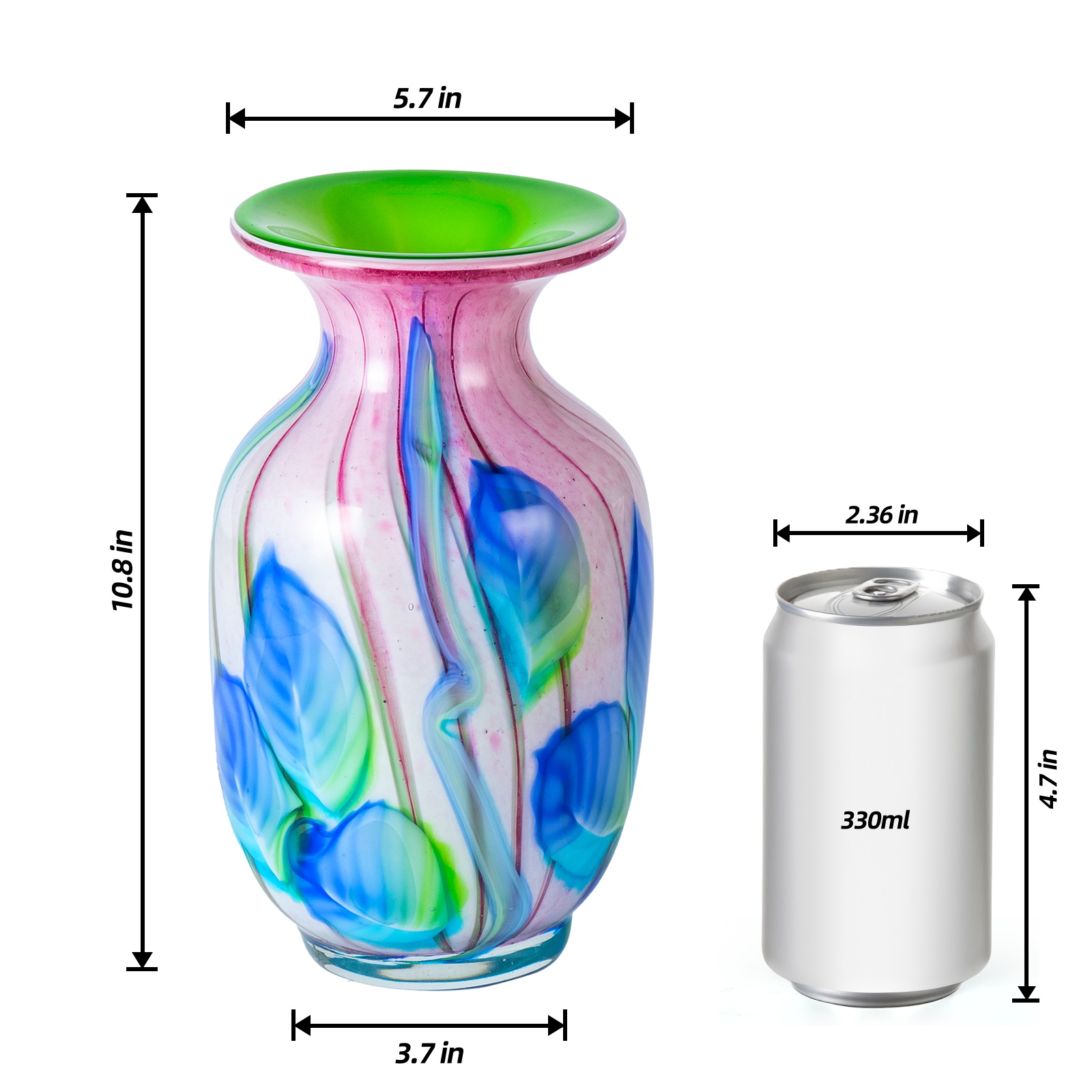 hand blown glass vase modern home decor