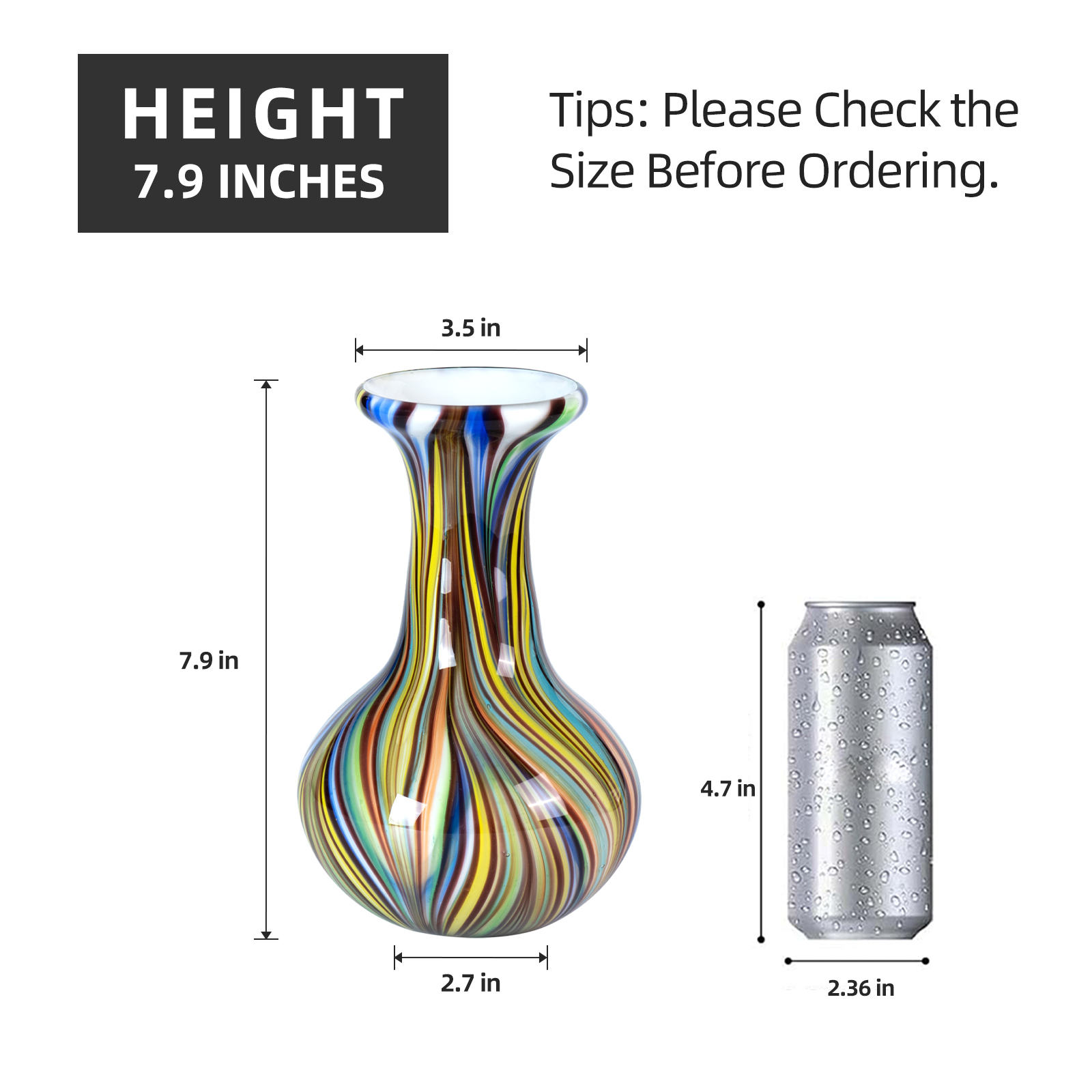 modern hand blown glass vase decorative art