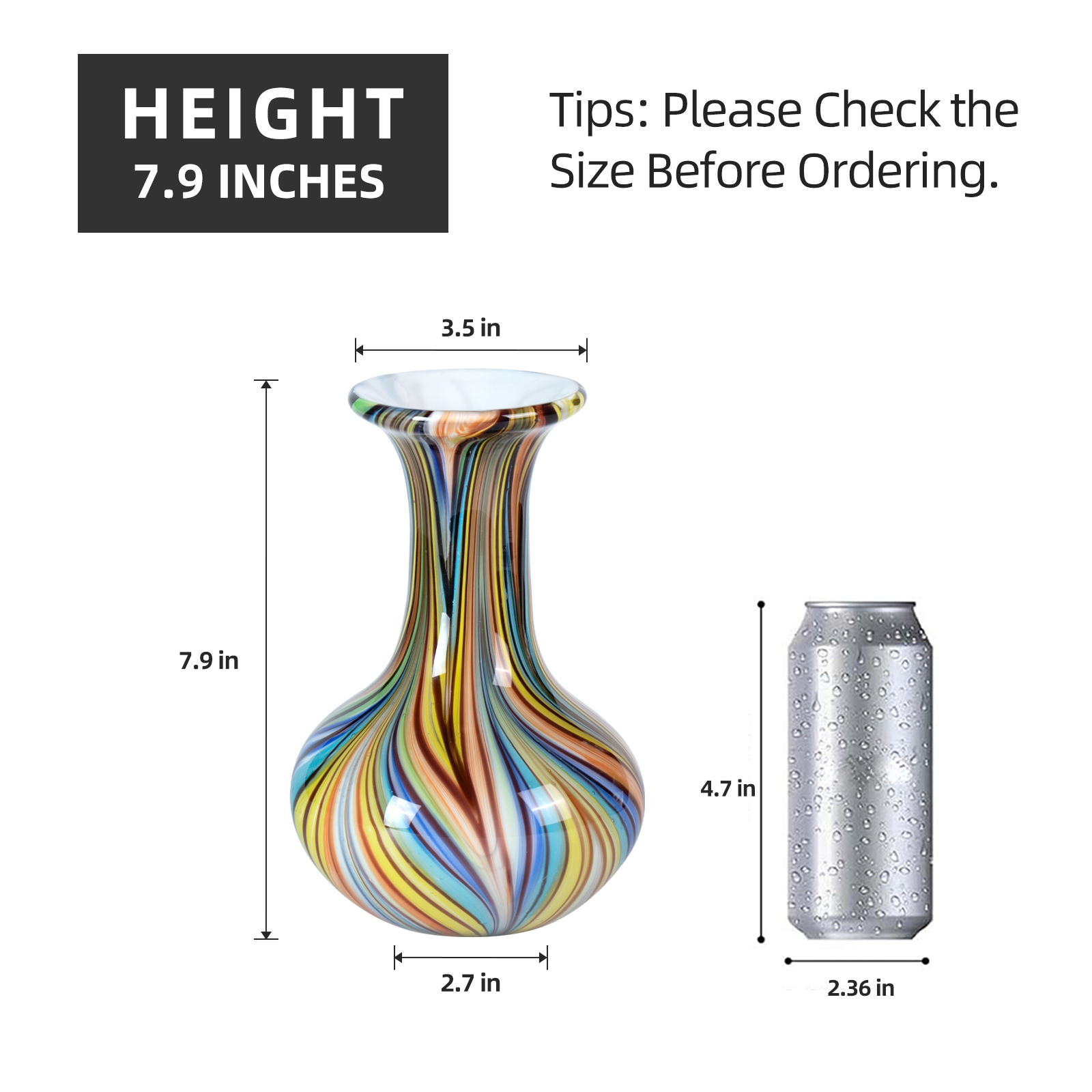 hand blown glass vase modern decorative centerpiece