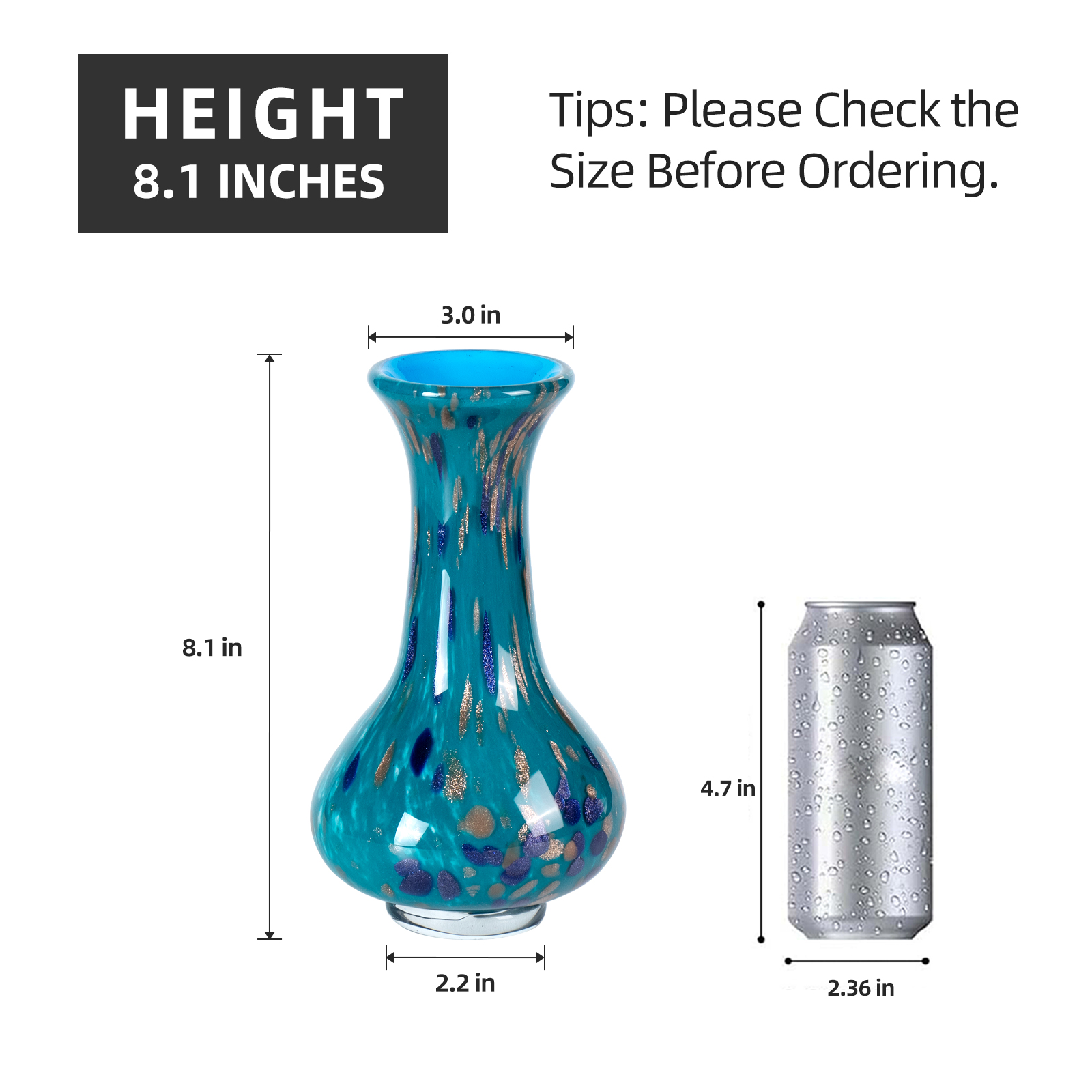 modern hand blown glass vase home decor