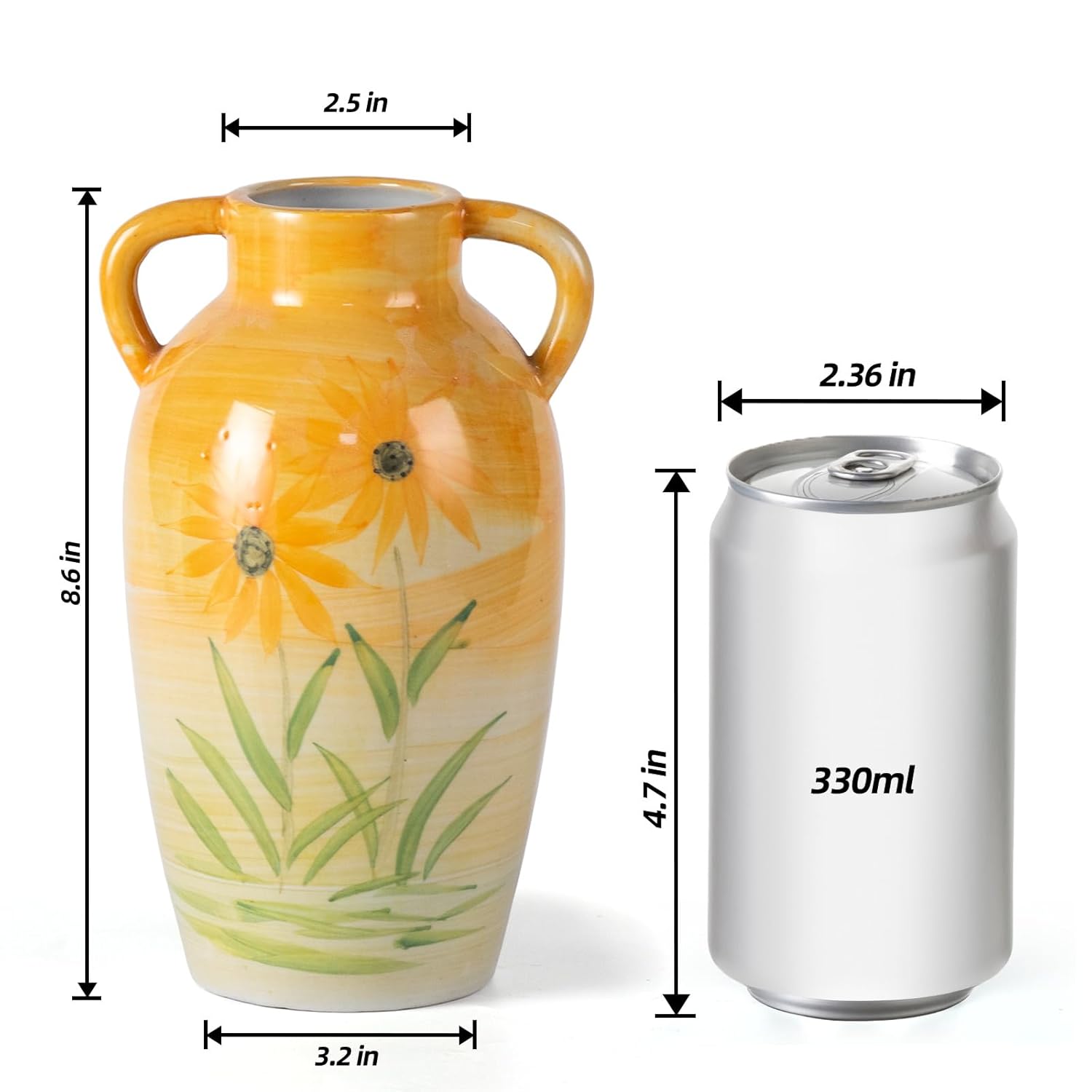 KAMMAK colored ceramic vase hand painted decorative vase