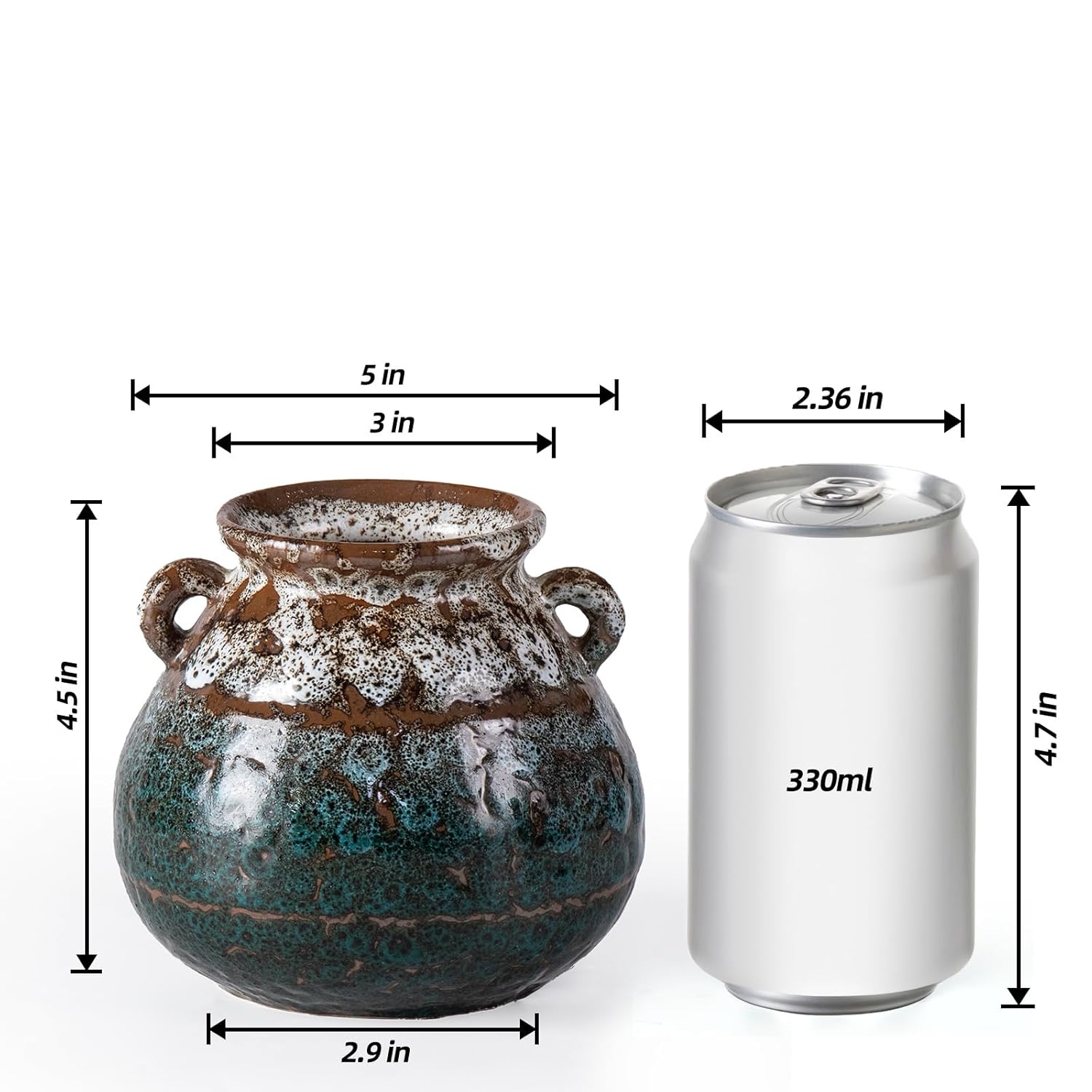KAMMAK colored ceramic vase - beautiful hand-painted decorative vase with modern art design