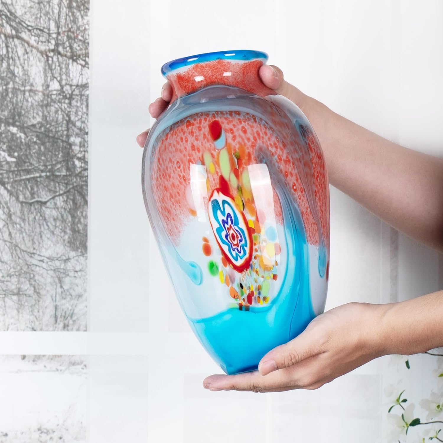 KAMMAK colorful decorative glass vase - home decor image 4