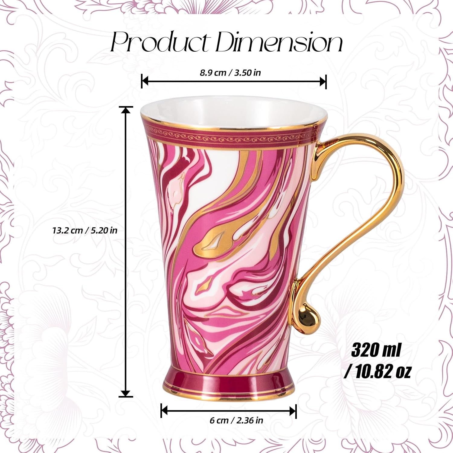 KAMMAK bone china mug with hand-applied gold detailing