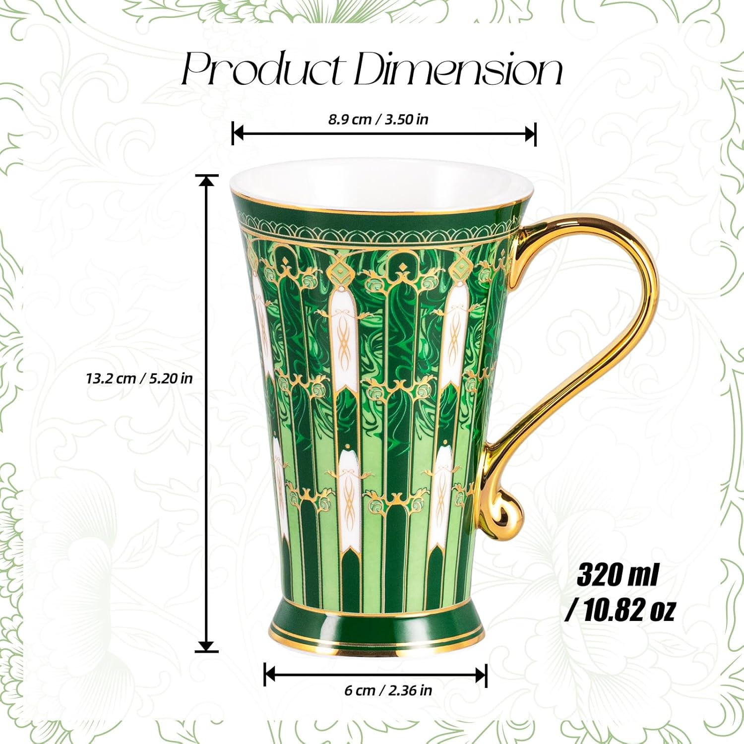 KAMMAK bone china mug with hand-applied gold detailing