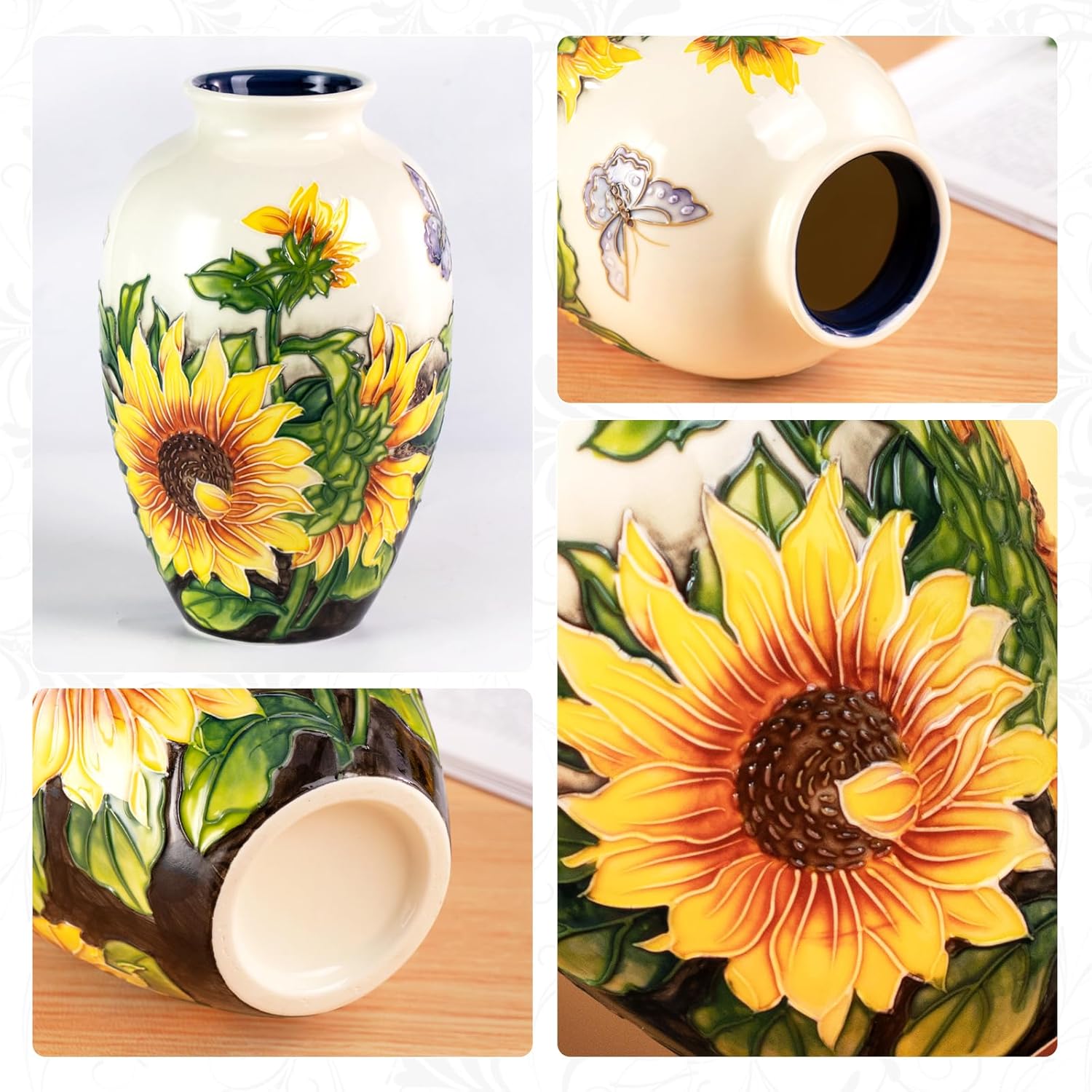 KAMMAK colored ceramic vase - hand painted ceramic detail image 3