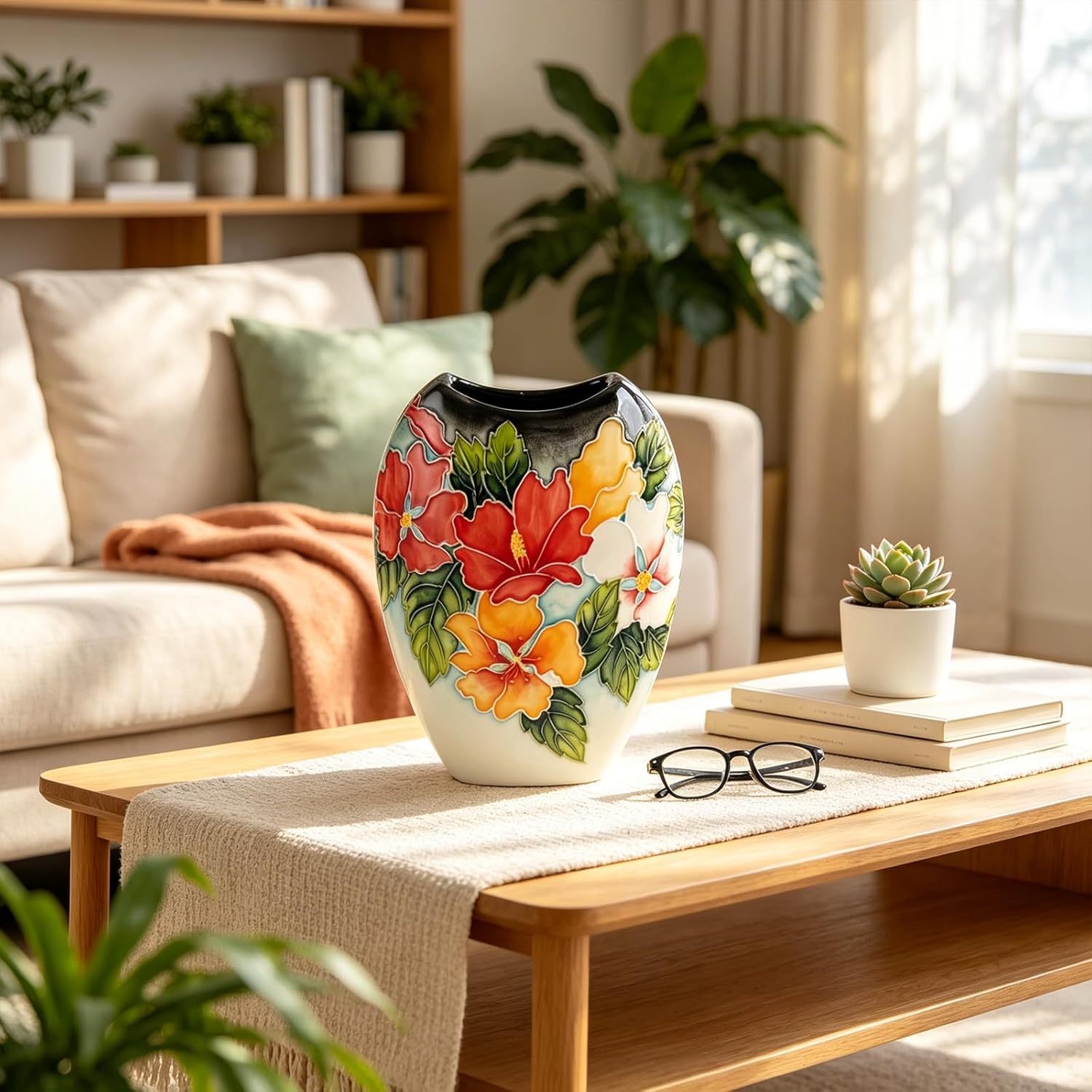 KAMMAK colored ceramic vase - embossed floral detail image 2