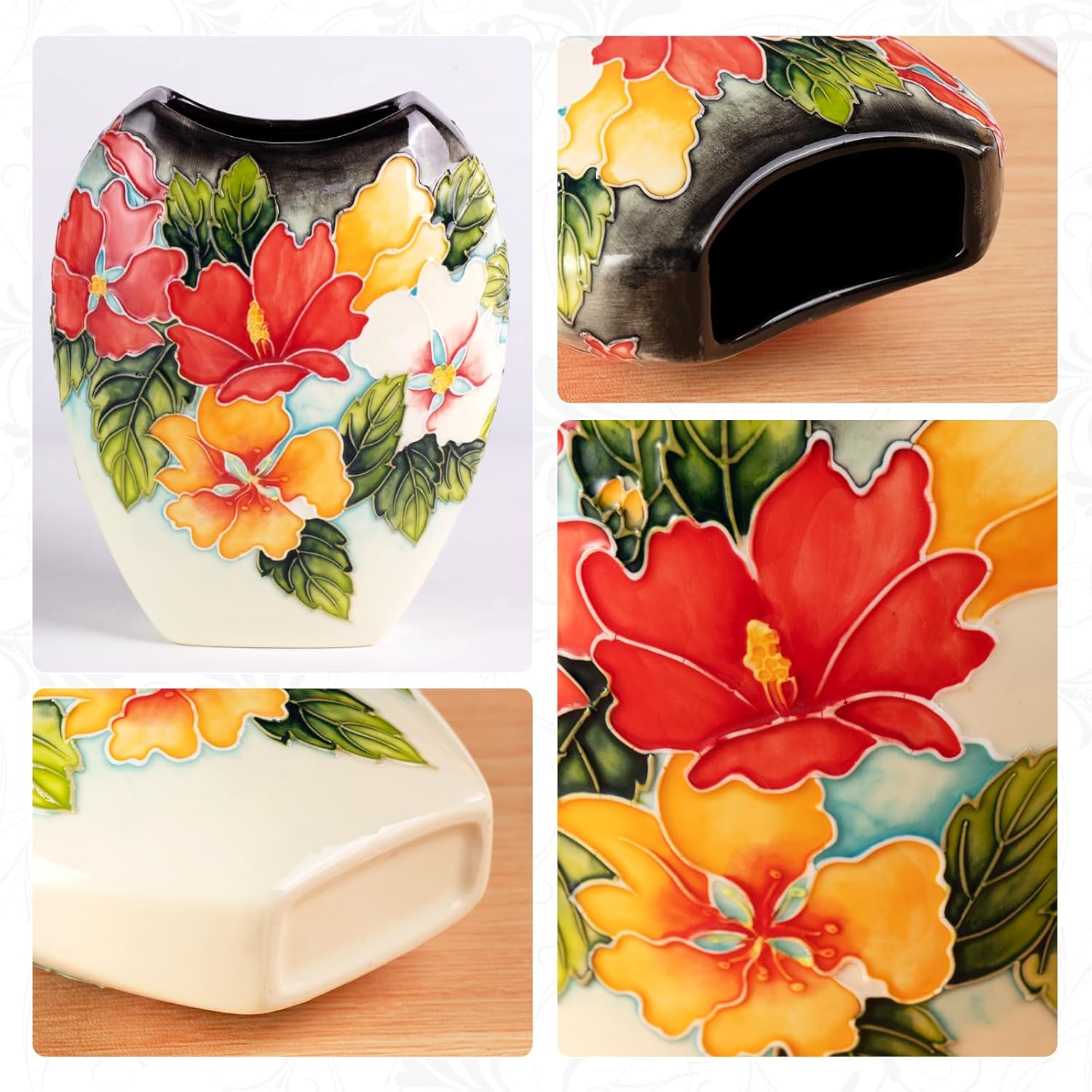 KAMMAK colored ceramic vase - hand painted ceramic detail image 3