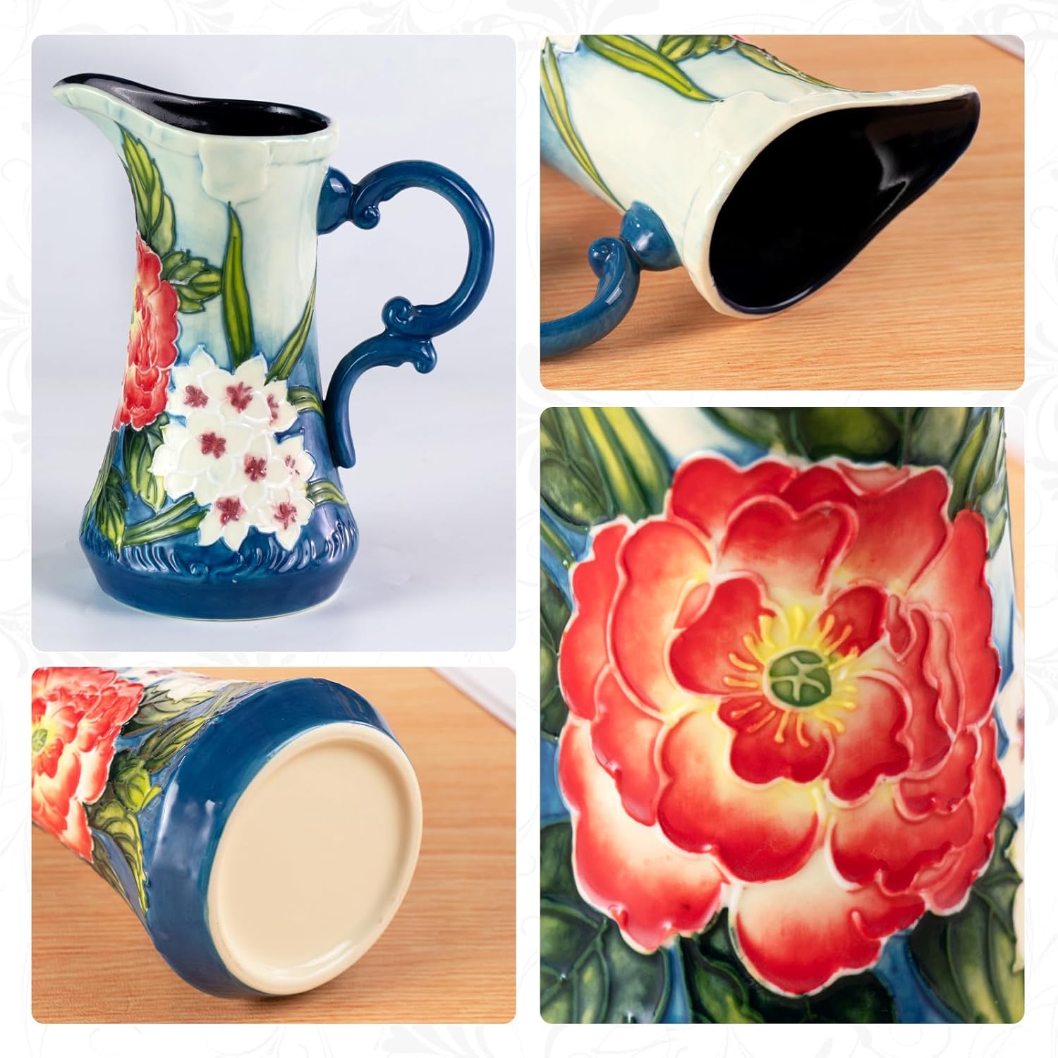 KAMMAK colored ceramic vase - hand painted ceramic detail image 3