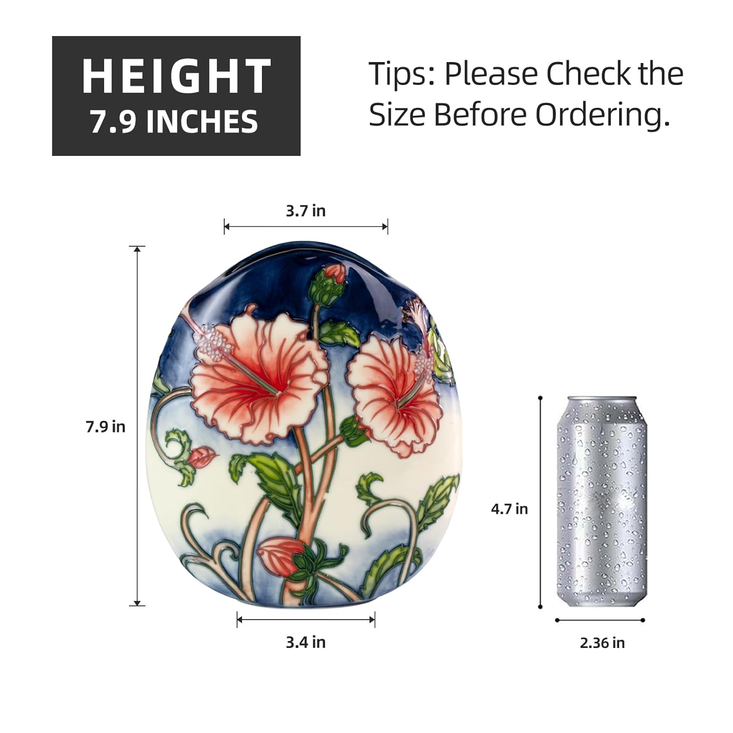KAMMAK colored ceramic vase - hand painted decorative ceramic vase with embossed floral texture