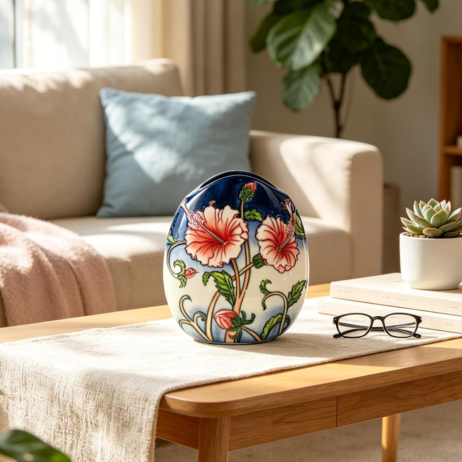 KAMMAK colored ceramic vase - embossed floral detail image 2