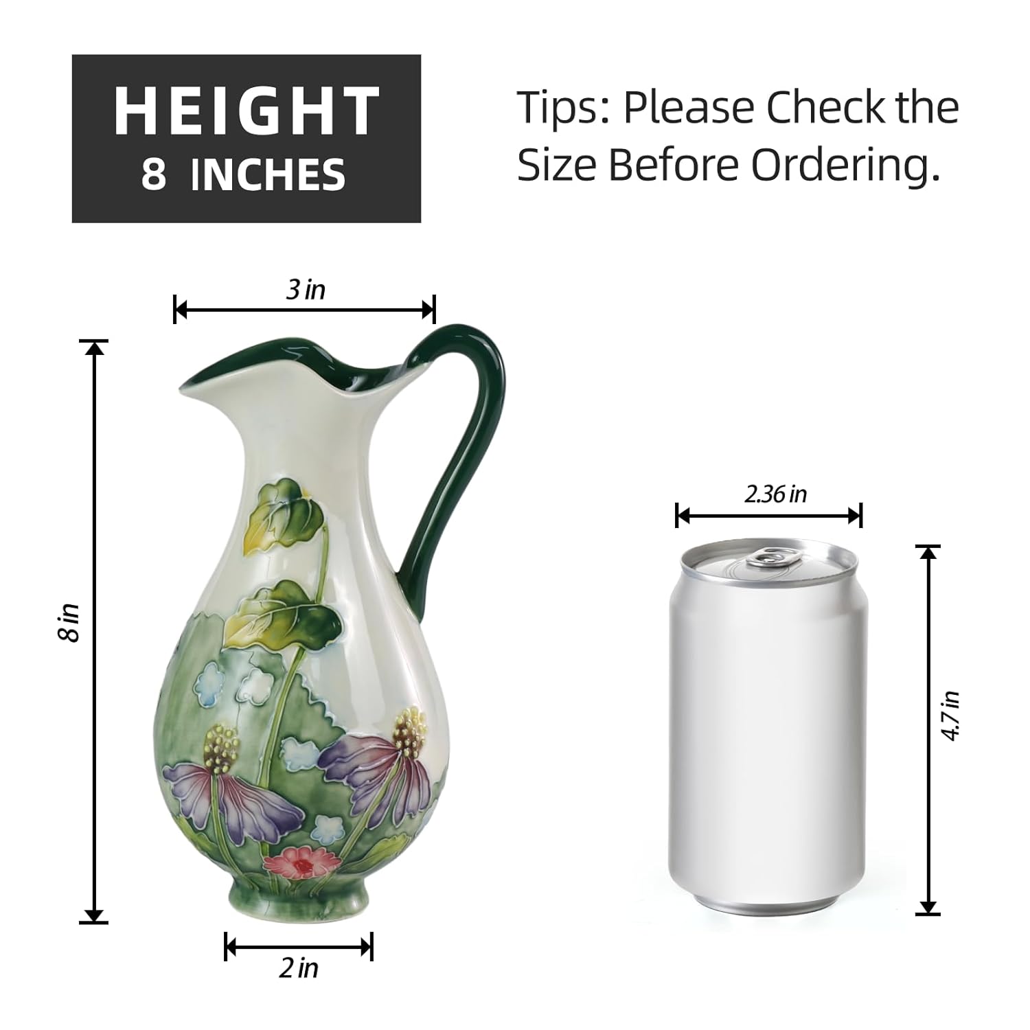 KAMMAK colored ceramic vase - hand painted decorative ceramic vase with embossed floral texture