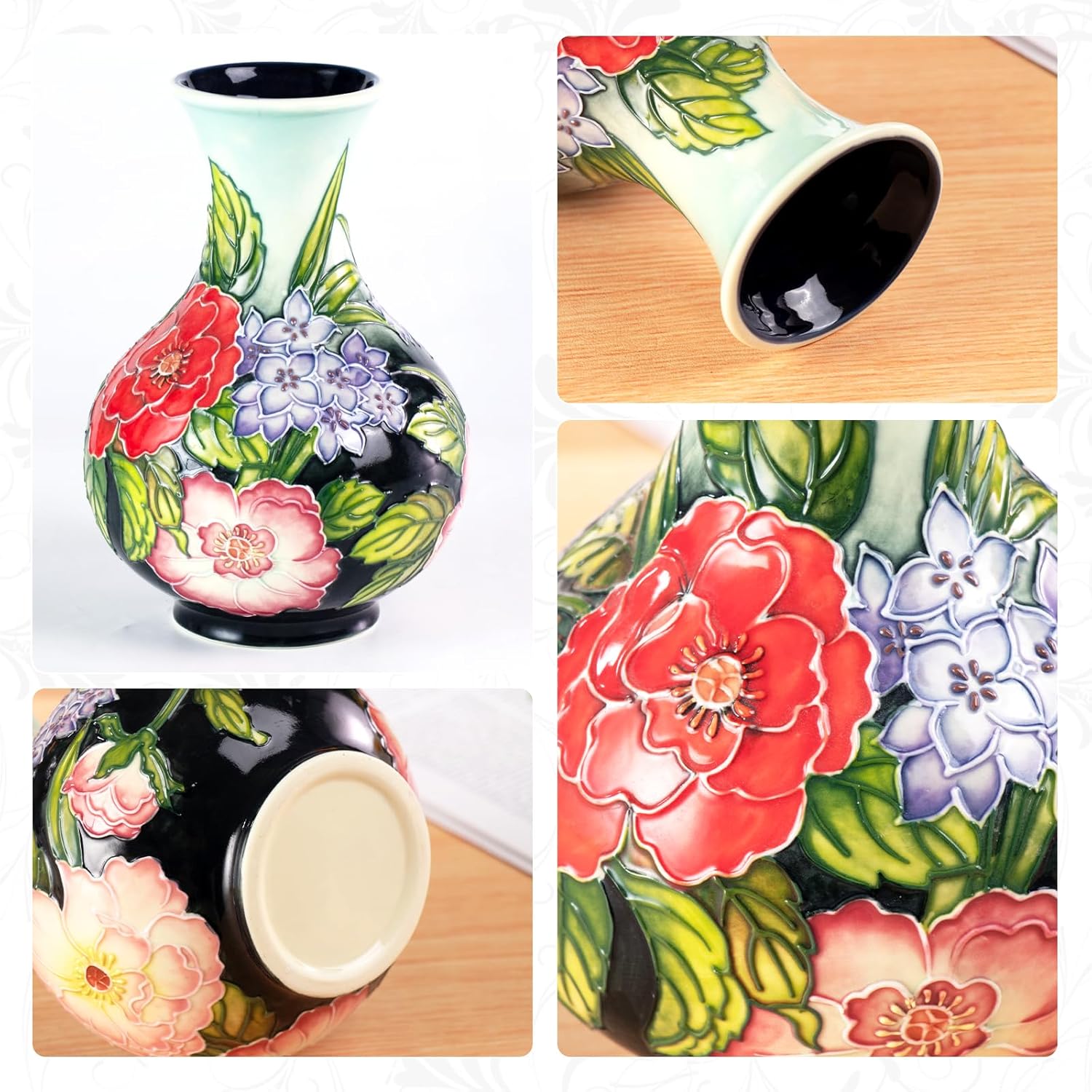 KAMMAK colored ceramic vase - hand painted ceramic detail image 3