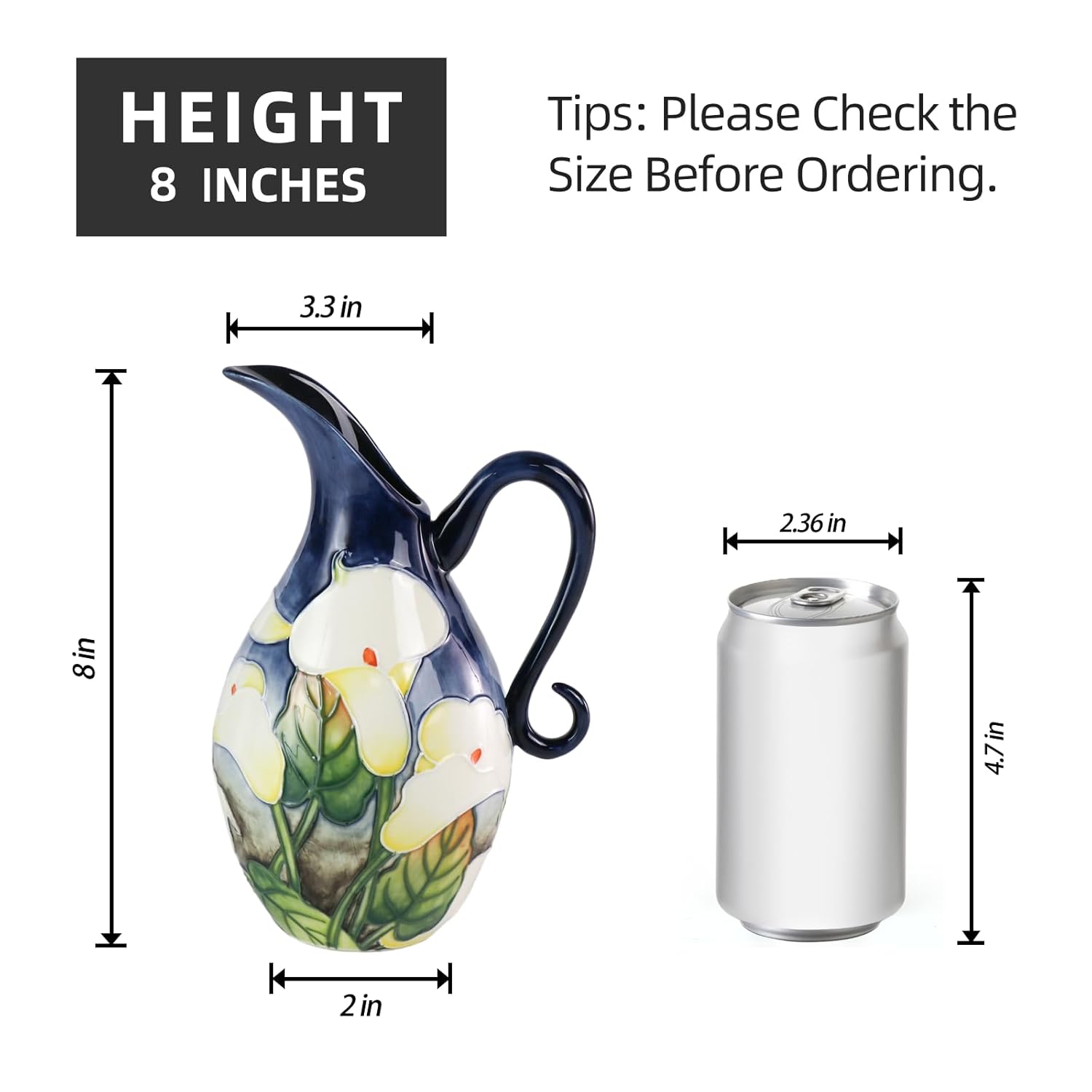KAMMAK colored ceramic vase - hand painted decorative ceramic vase with embossed floral texture