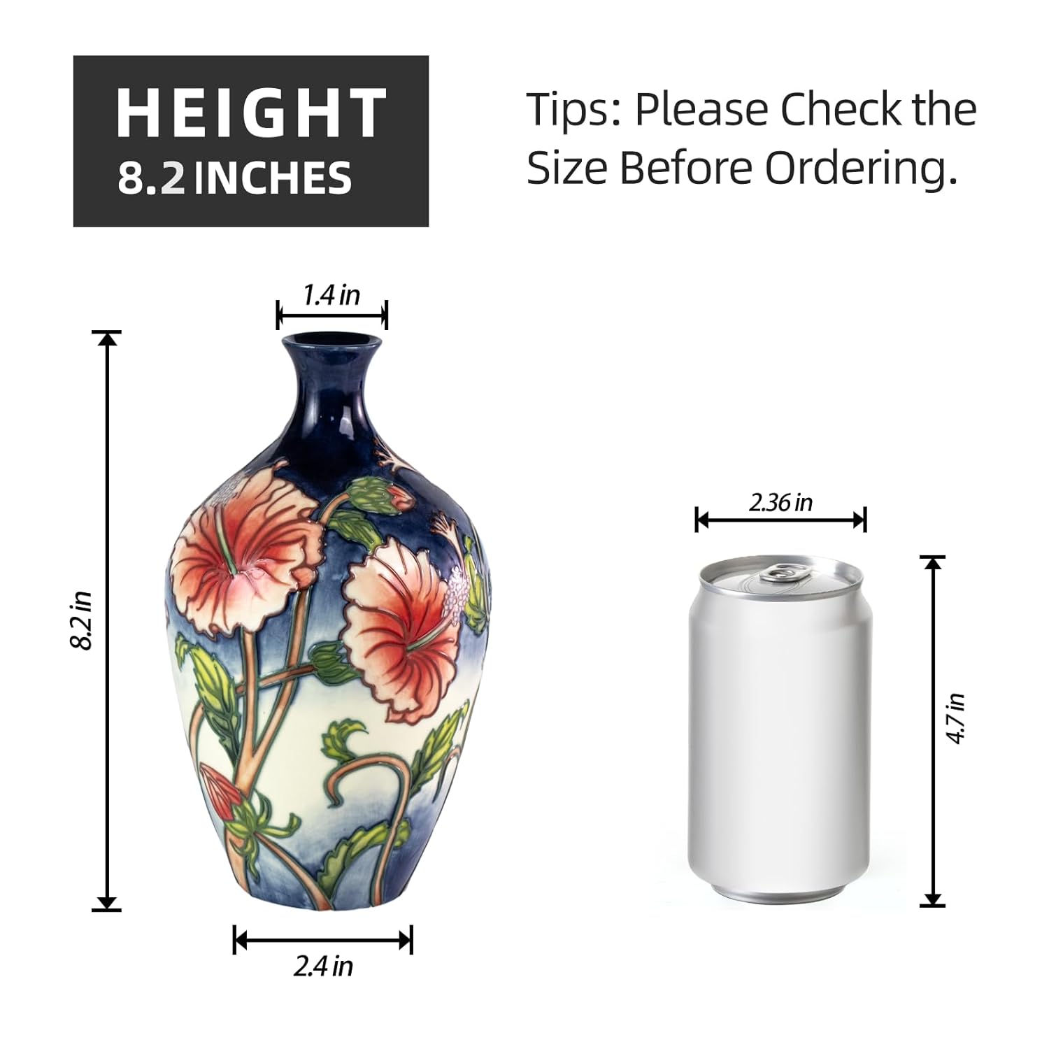 KAMMAK colored ceramic vase - hand painted decorative ceramic vase with embossed floral texture