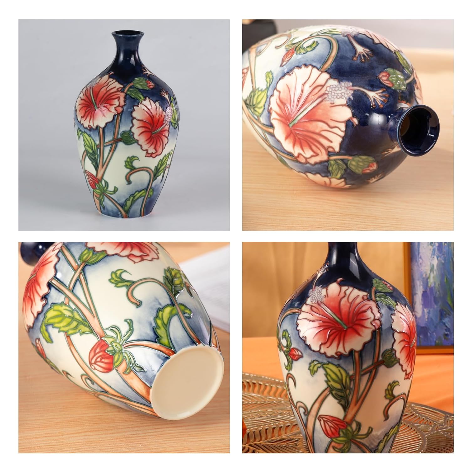 KAMMAK colored ceramic vase - hand painted ceramic detail image 3