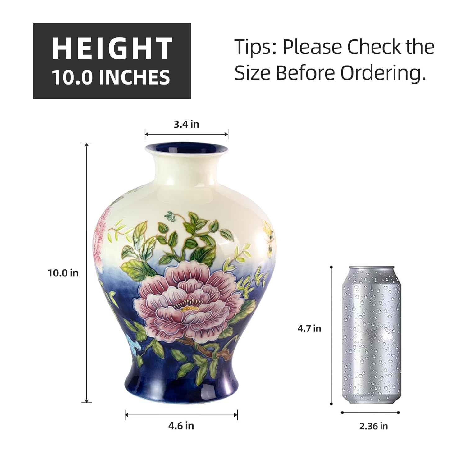 KAMMAK colored hand blown glass vase - decorative round calibre vase for flowers and home decor