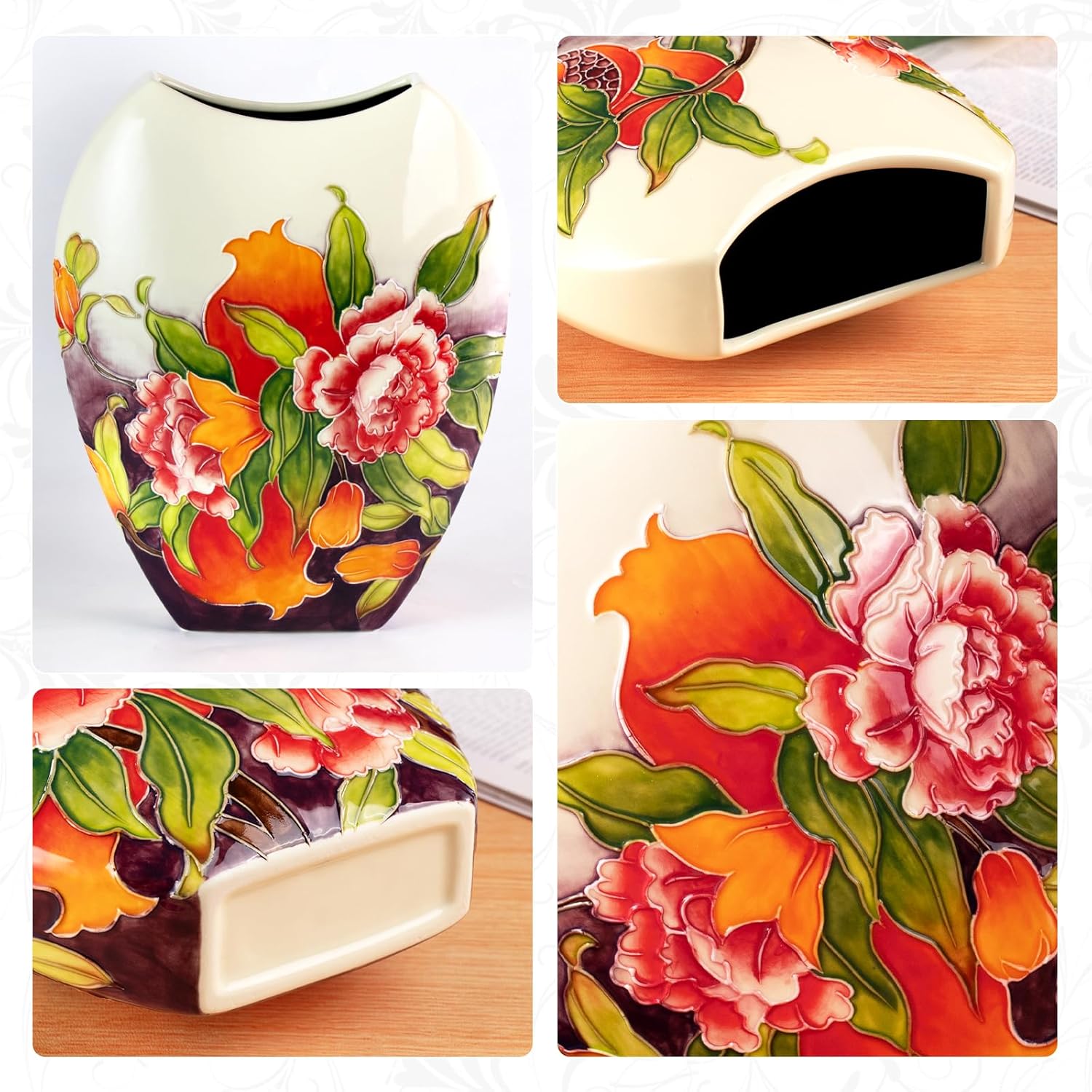 KAMMAK colored hand blown glass vase - floral arrangement image 3