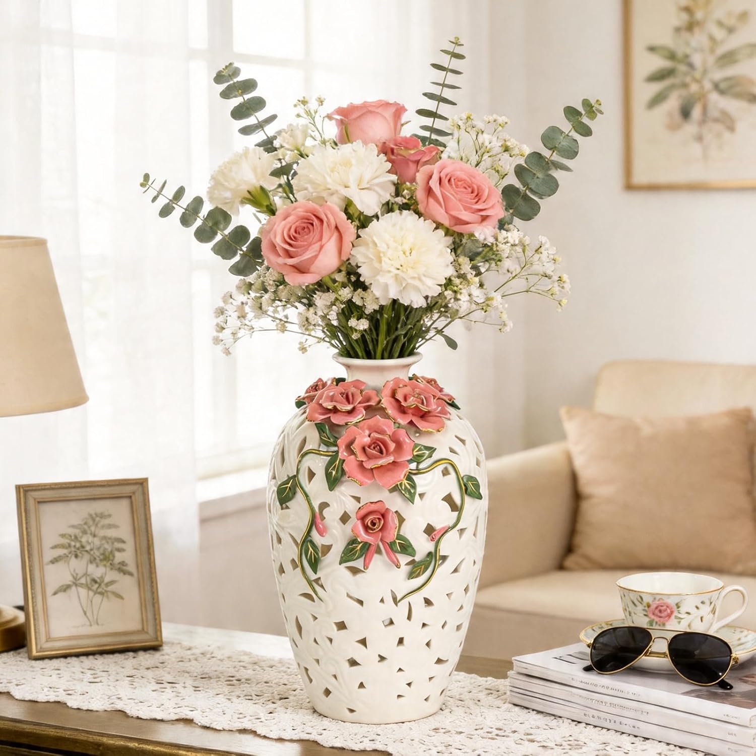 KAMMAK colored ceramic vase - decorative display image 1