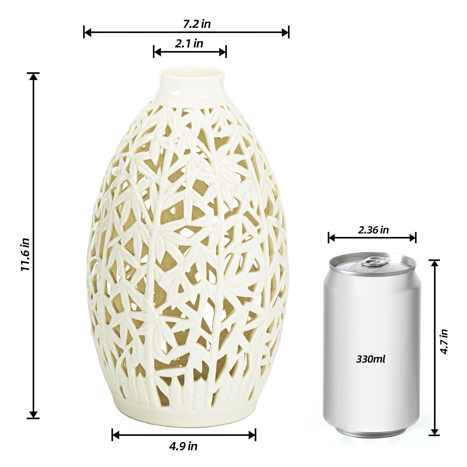 KAMMAK colored ceramic vase - hand painted decorative vase for flowers and home decor