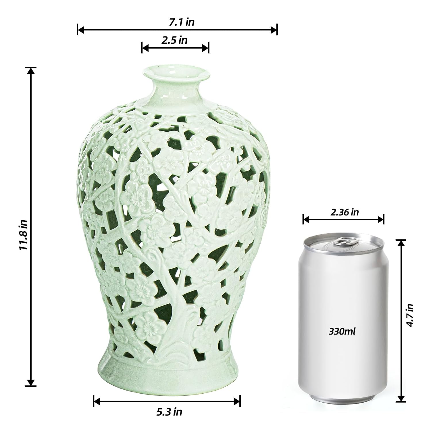KAMMAK colored ceramic vase - hand painted decorative vase for flowers and home decor