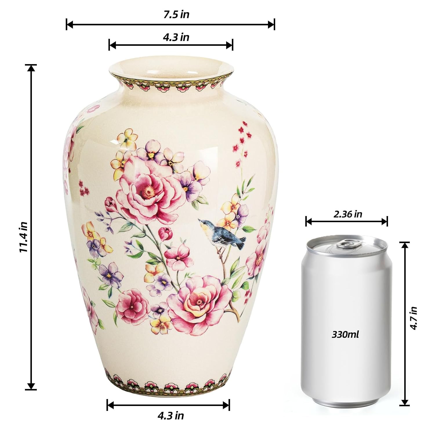 KAMMAK colorful hand blown glass vase with round wide mouth design