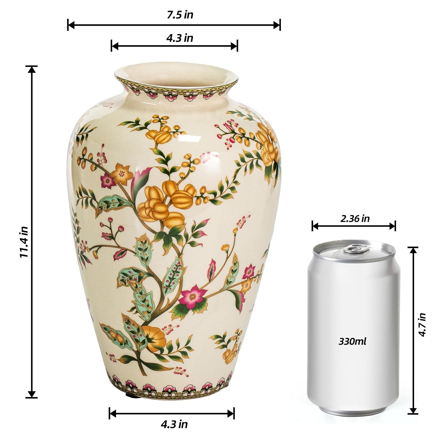 KAMMAK colorful hand blown glass vase with round wide mouth design