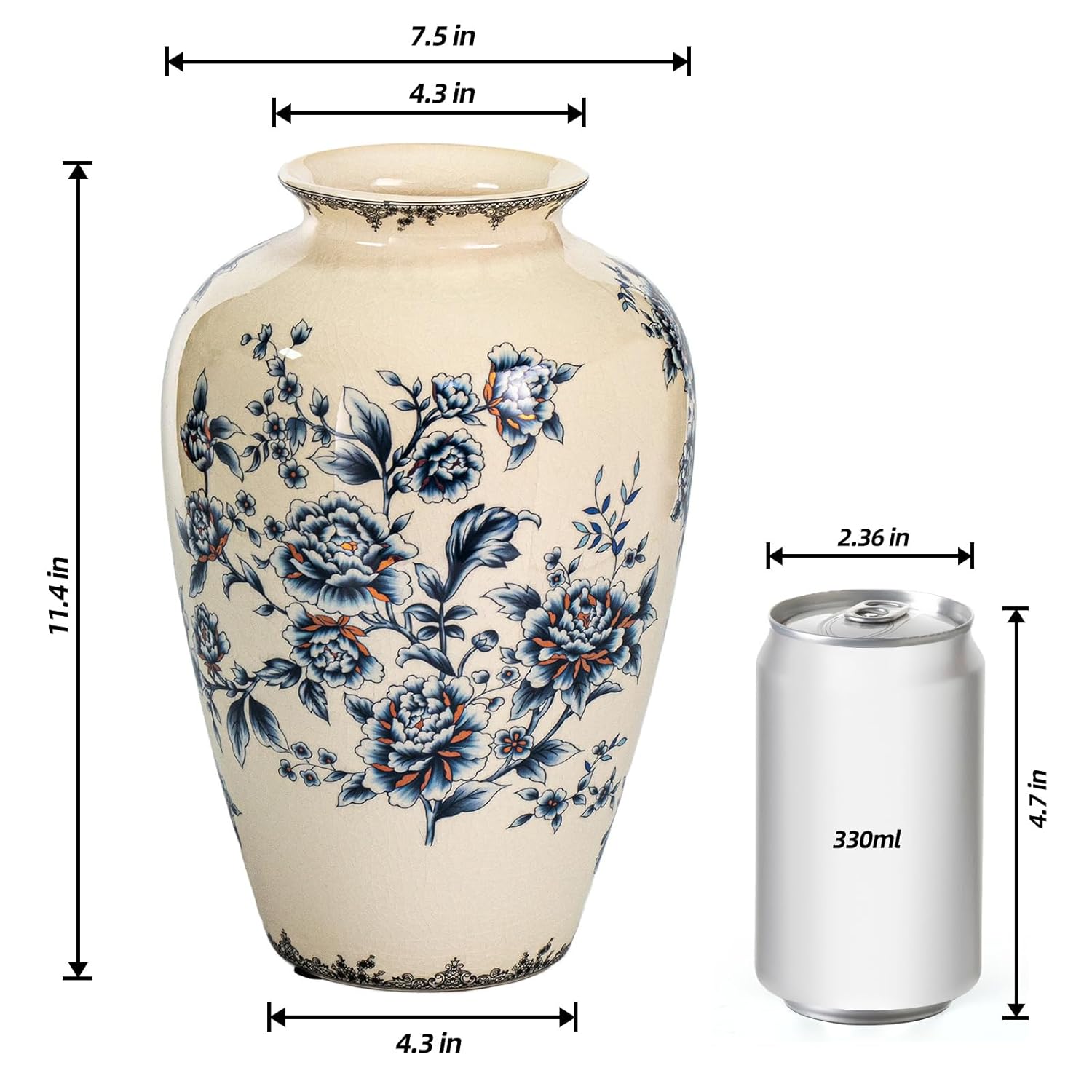 KAMMAK colorful hand blown glass vase with round wide mouth design