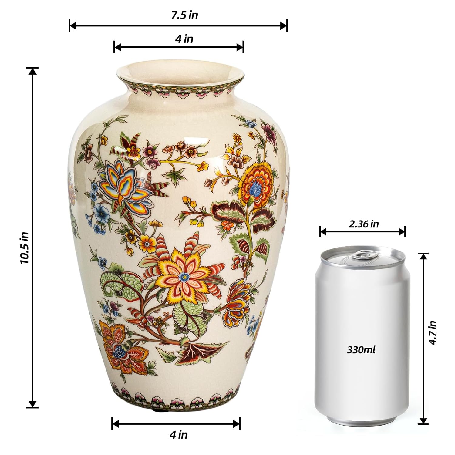 KAMMAK colorful hand blown glass vase with round wide mouth design